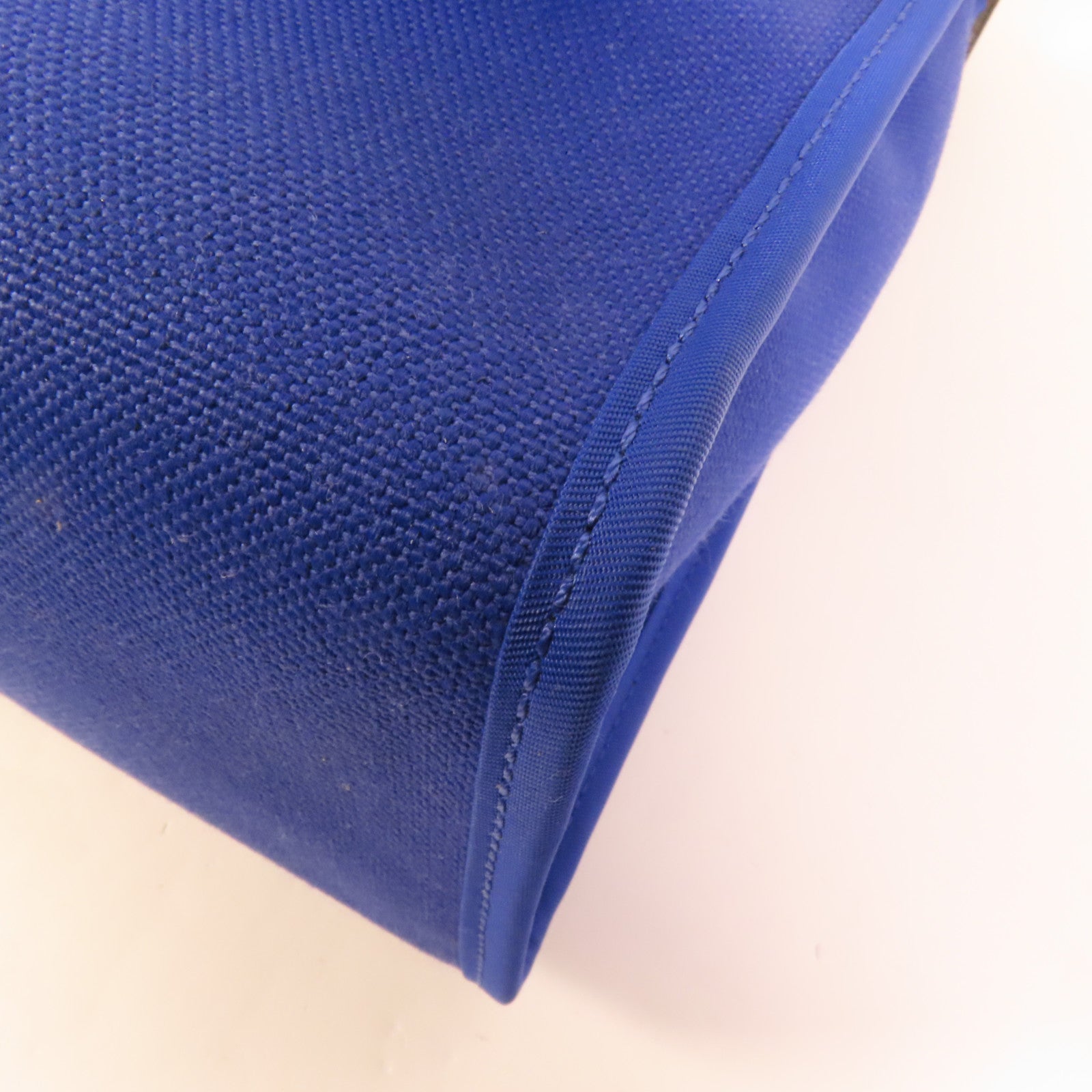 HERMES 帆布Herbag PM銀扣手挽肩背兩用袋Blue Electrique