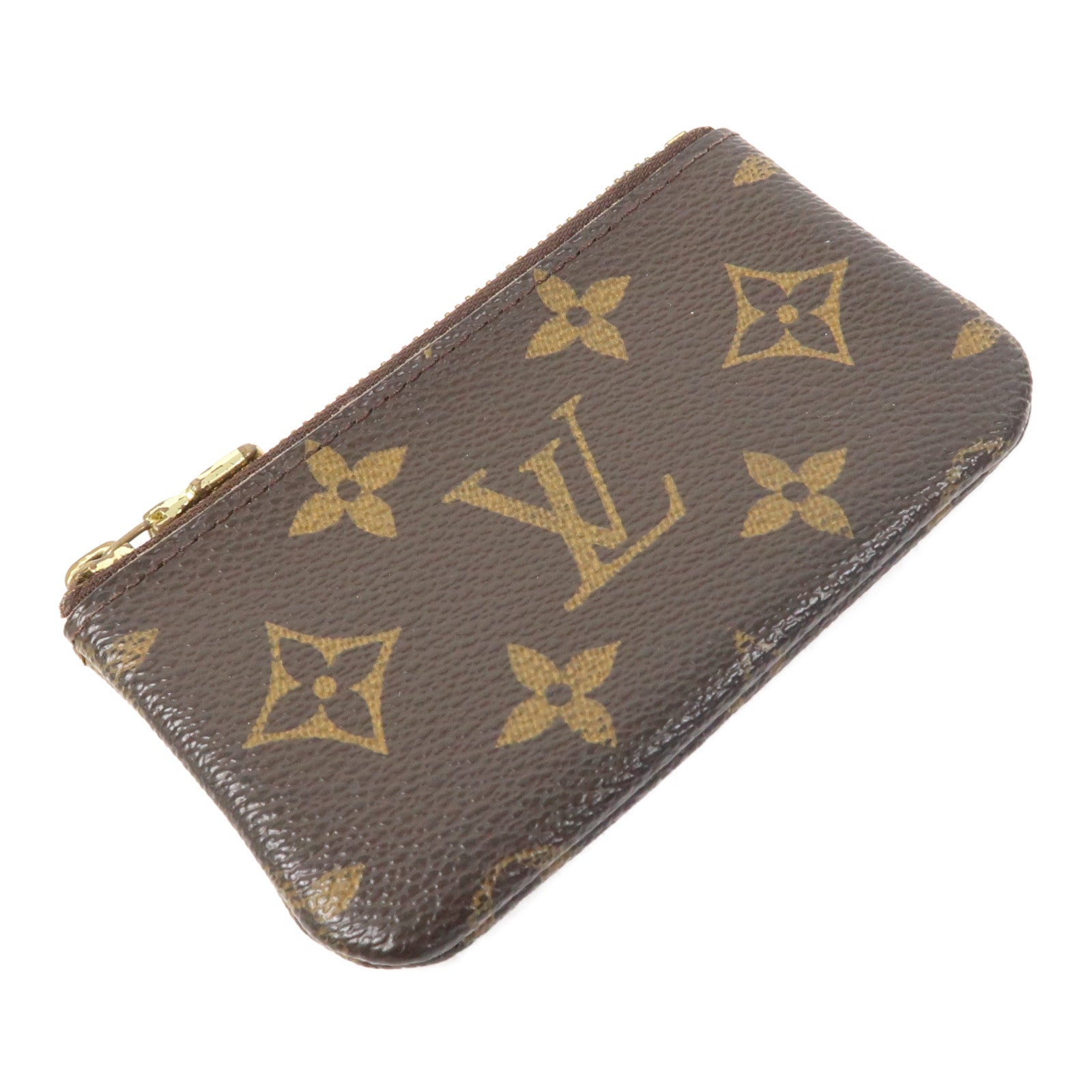 LOUIS VUITTON Monogram Coin Case金扣零錢包啡色