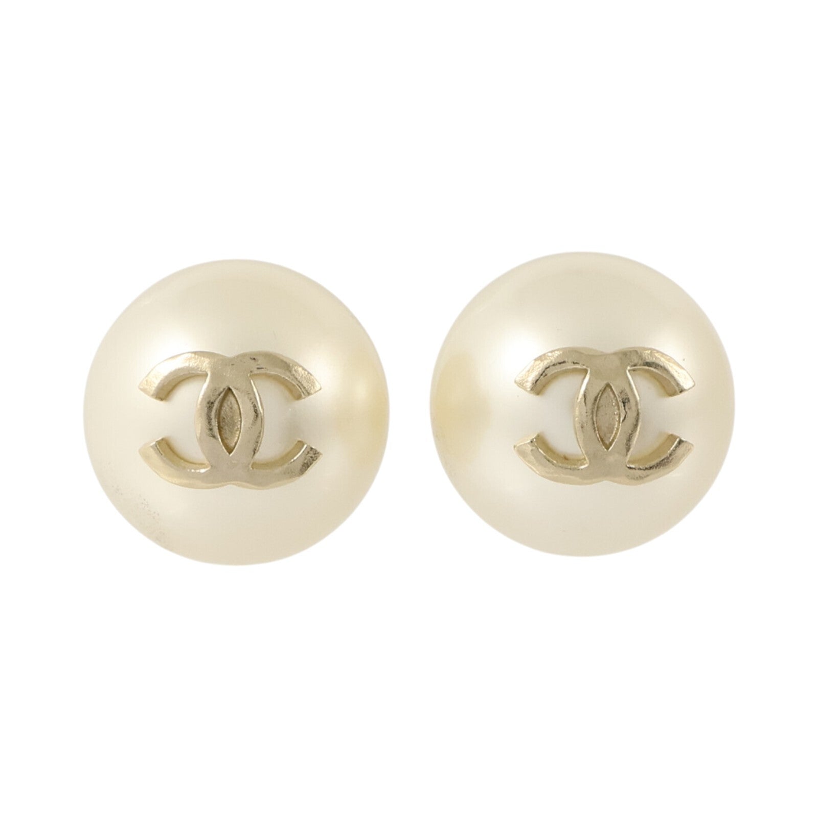 CHANEL PVC/金屬Pearl Earrings耳環