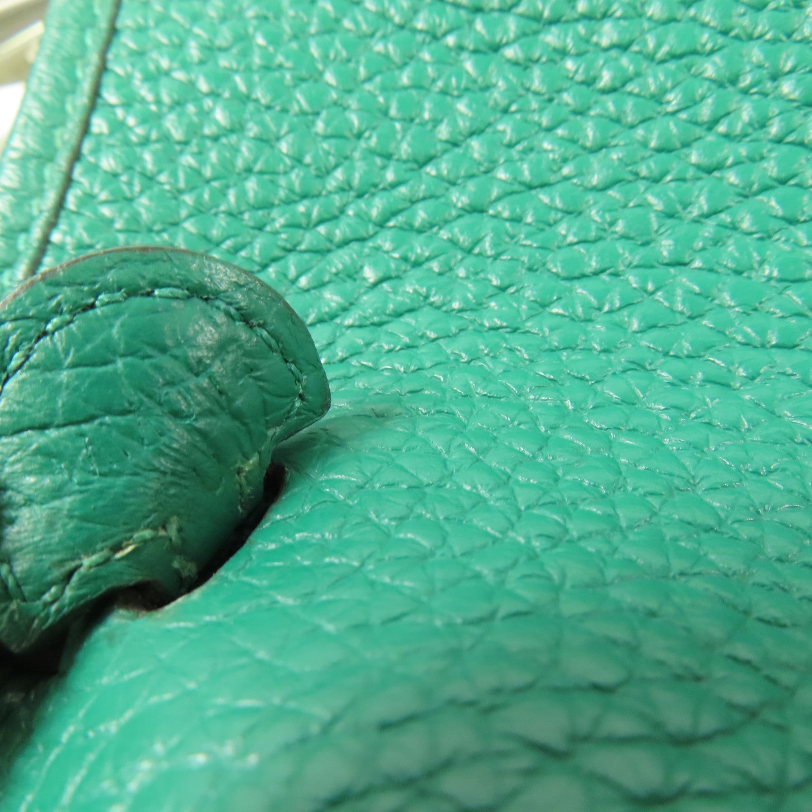 HERMES Clemence皮革Evelyne TPM銀扣肩背袋Menthe