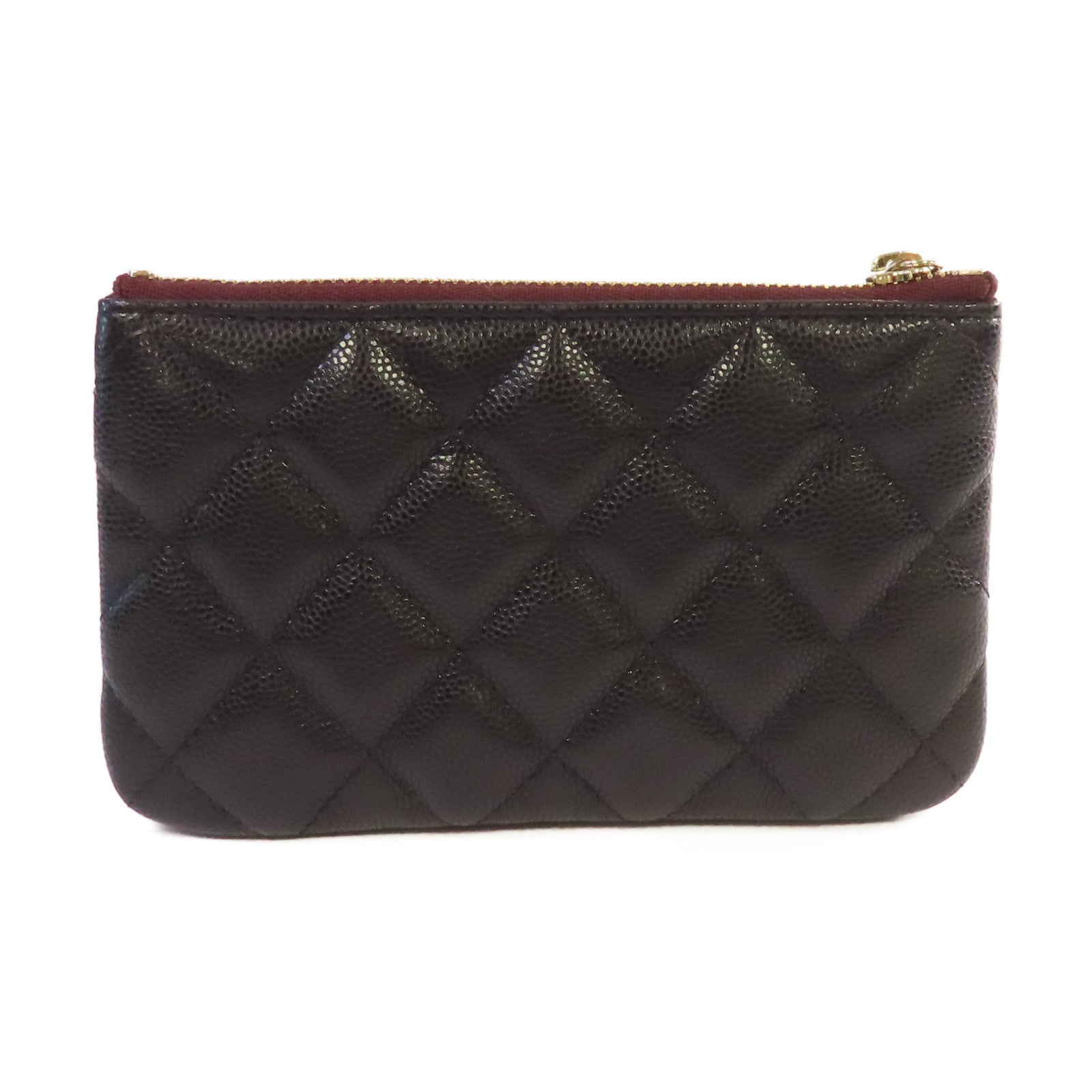 CHANEL 菱格Caviar皮革Coin Card Case金扣零錢包/卡片套黑色