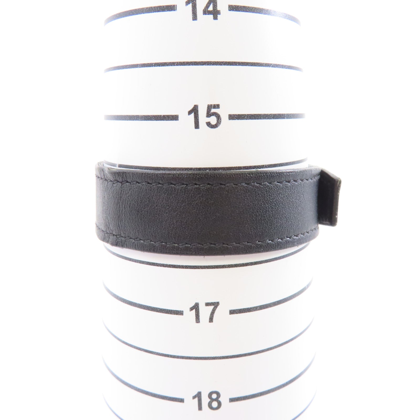 HERMES Swift皮革Bracelet銀扣手鐲黑色