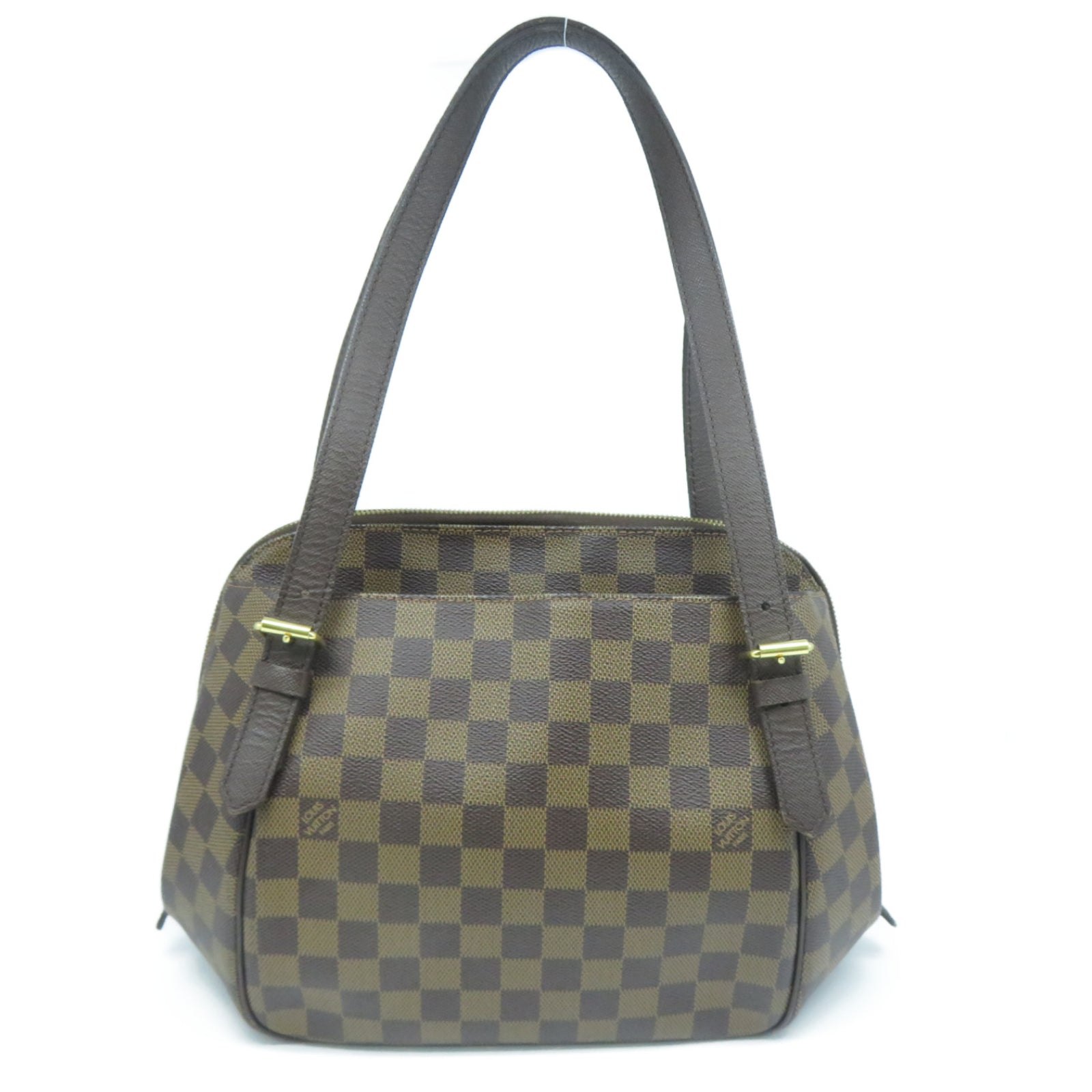 LOUIS VUITTON 【激減優惠】Damier Ebene Belem MM金扣肩背袋啡色