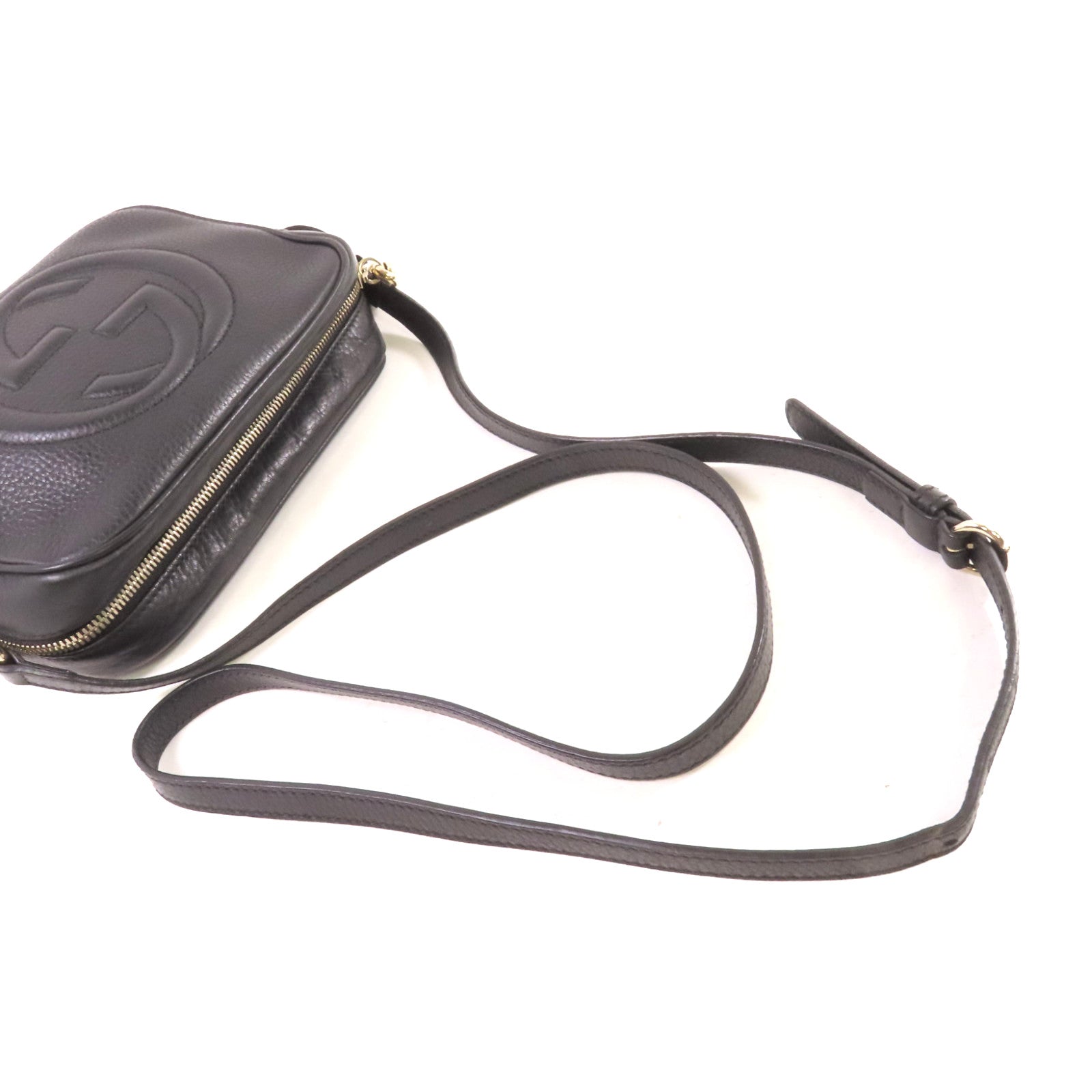 GUCCI 牛皮皮革Soho Disco Shoulder Bag金扣肩背袋黑色