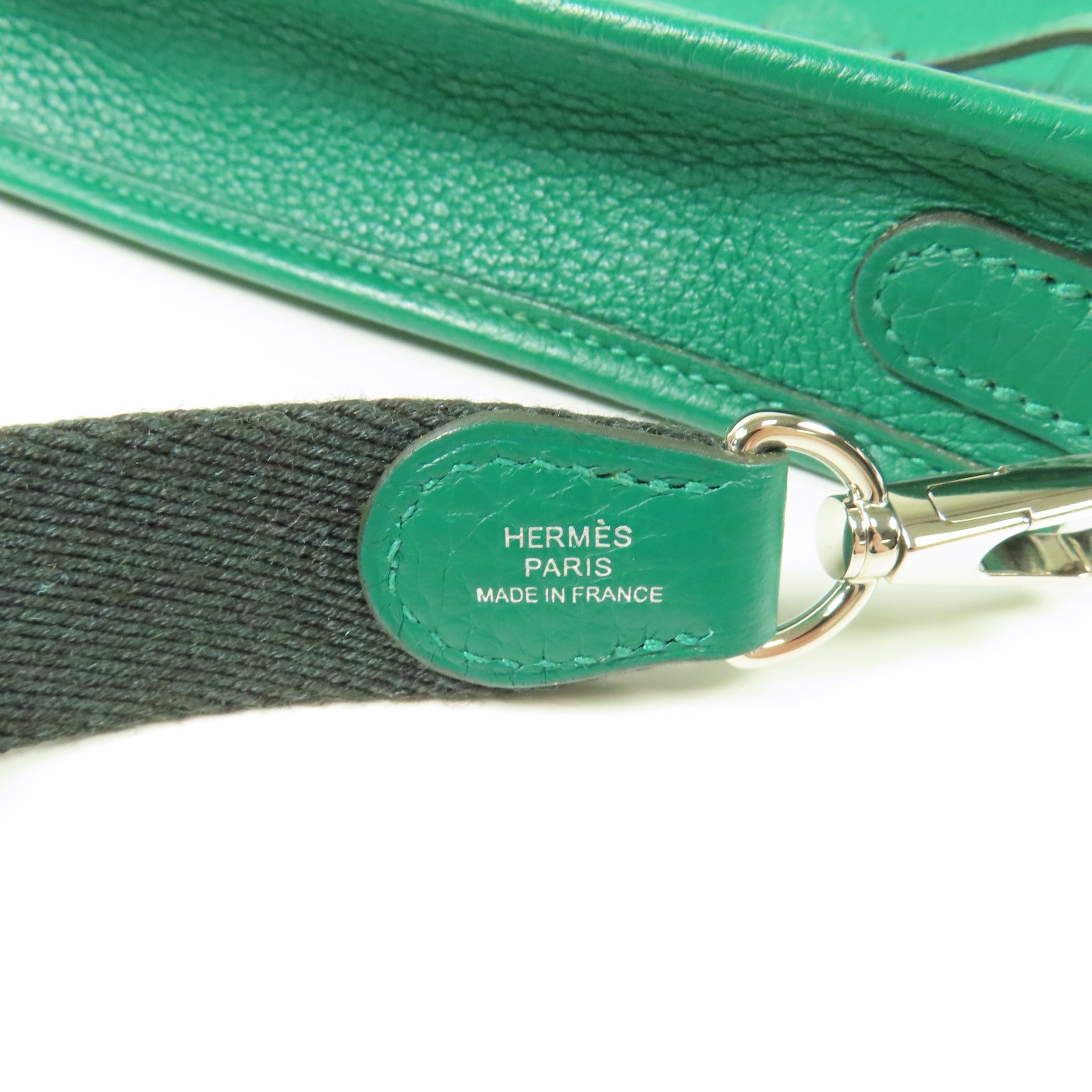 HERMES Clemence皮革Evelyne TPM銀扣肩背袋Menthe