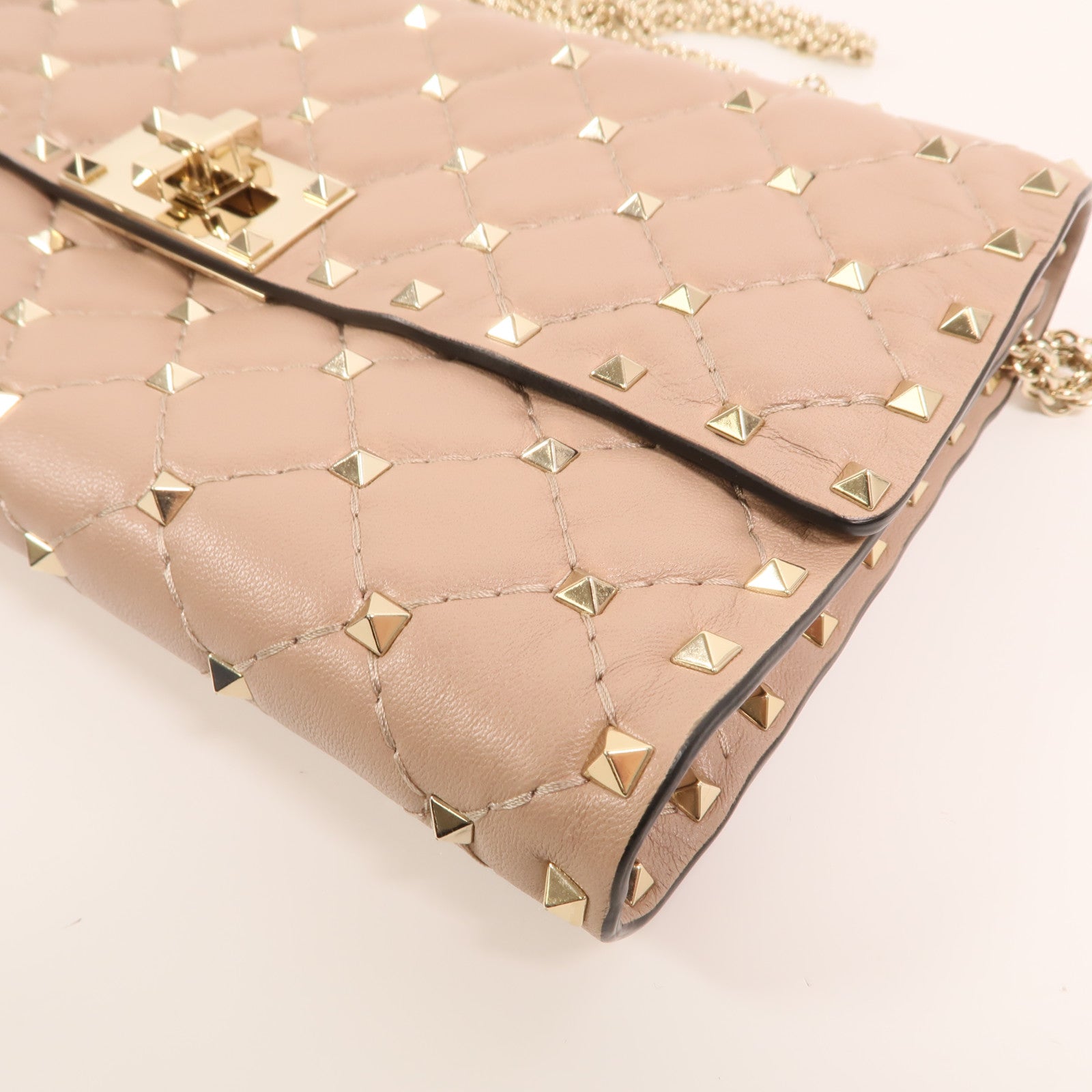 Valentino 羊皮皮革Wallet On Chain金扣鏈帶肩背袋