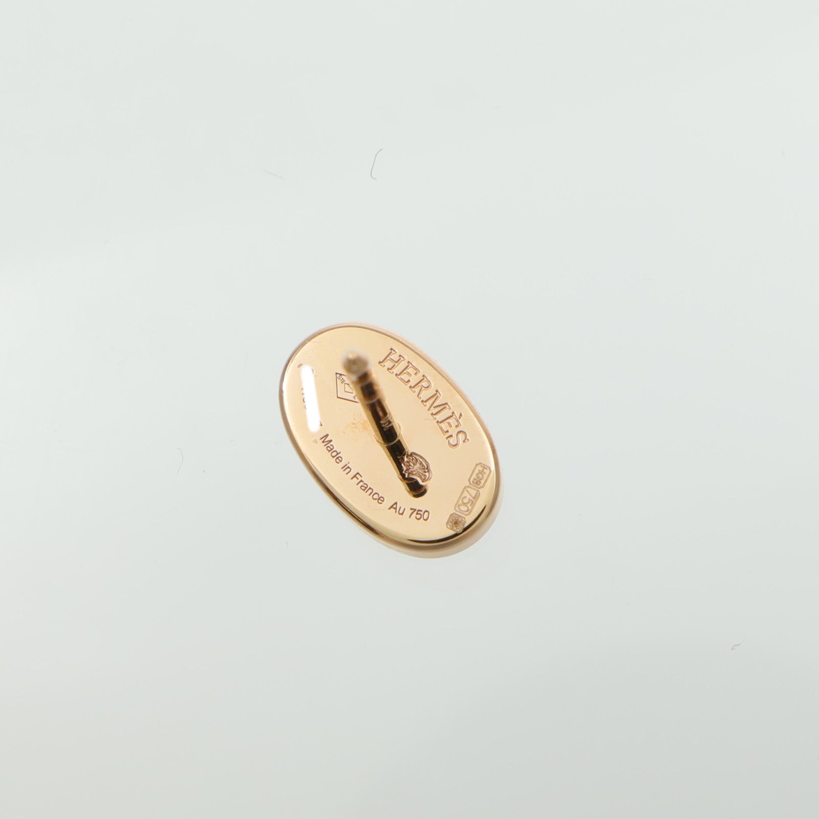 HERMES 18K玫瑰金Chaine d'ancre Contour Stud Earrings鑽石耳環