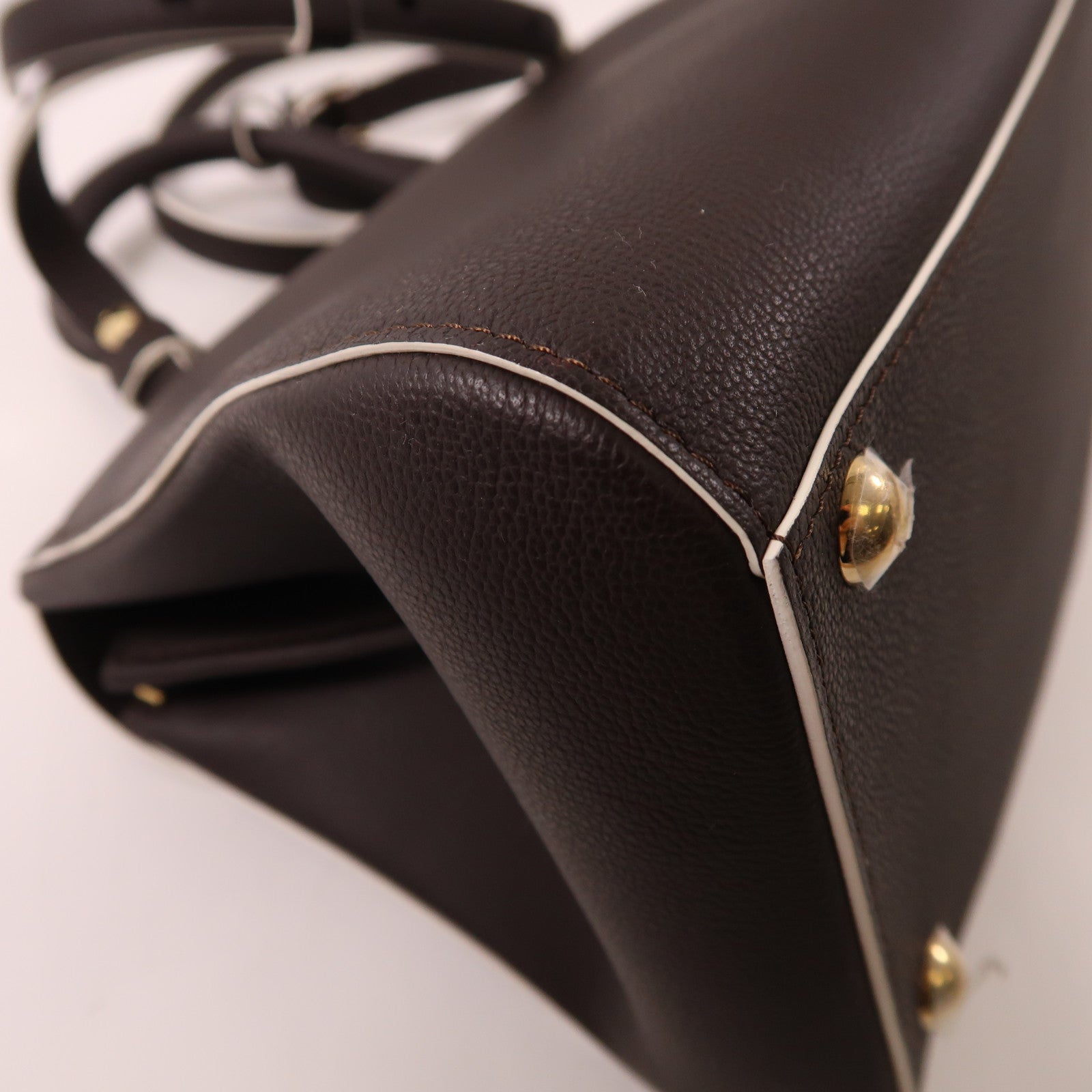 Delvaux 牛皮皮革Briliant East&West金扣手挽肩背兩用袋