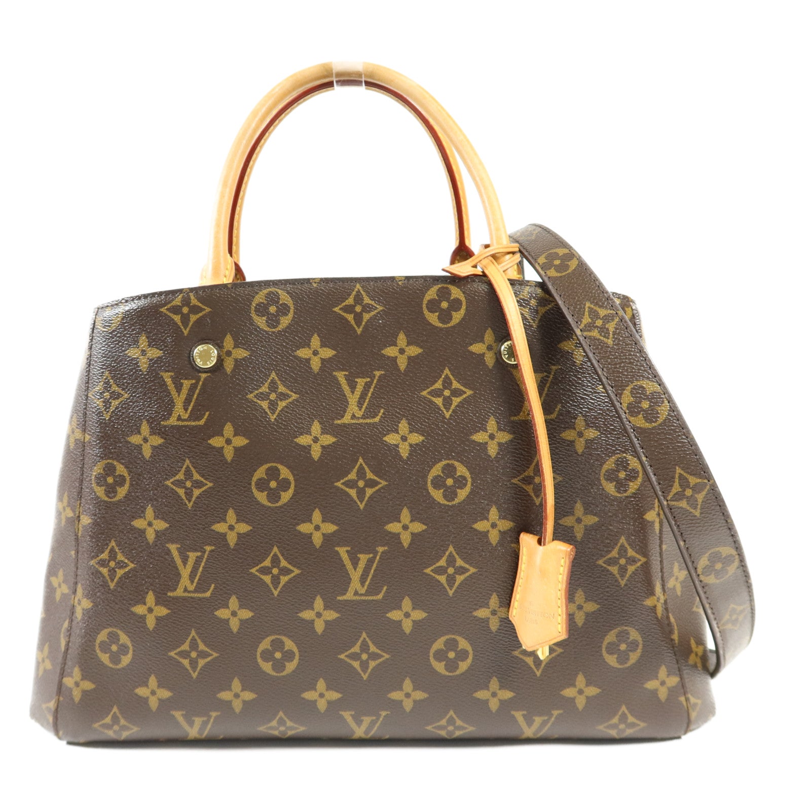 LOUIS VUITTON Monogram Montaigne MM金扣手挽肩背兩用袋