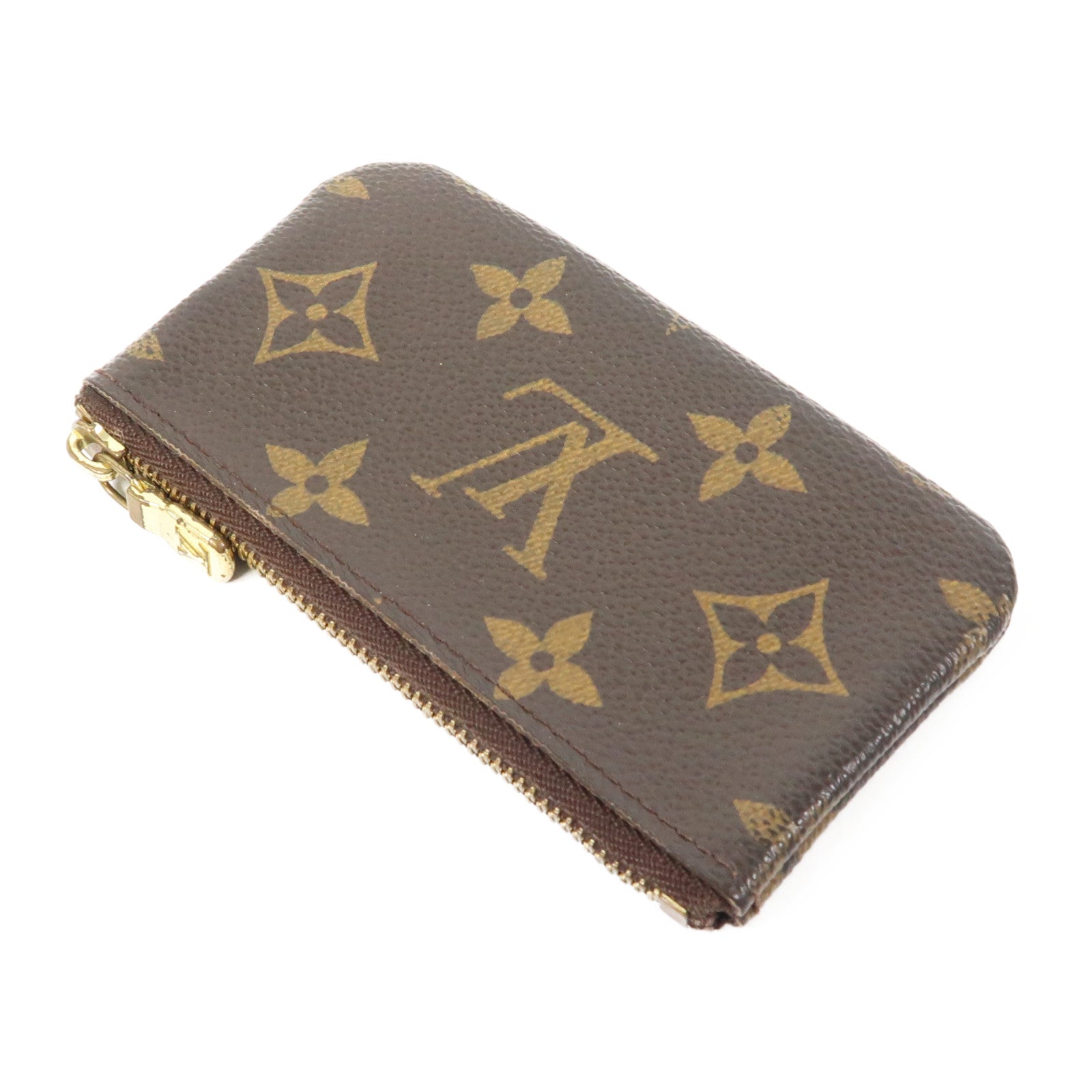 LOUIS VUITTON Monogram Coin Case金扣零錢包啡色