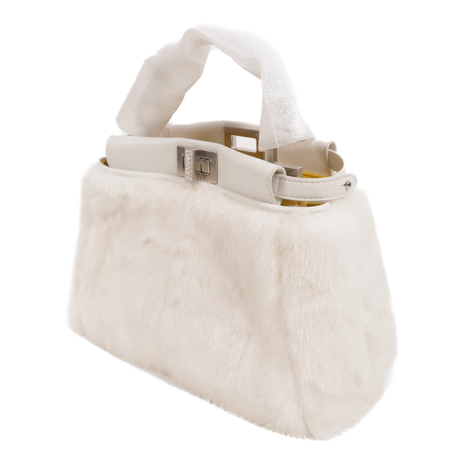 FENDI Mink/羊皮皮革Peekaboo Mini手挽肩背兩用袋