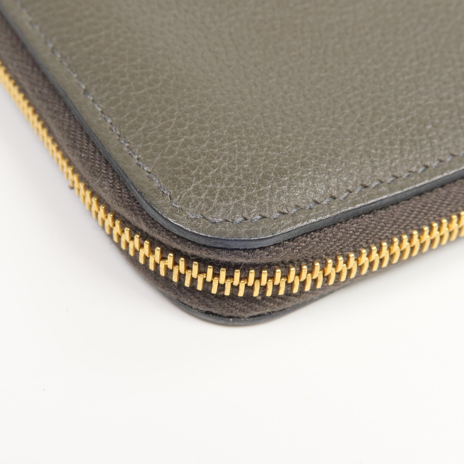 HERMES Evercolor皮革Zipengo H Compact Card Case卡片套Vert de Gris