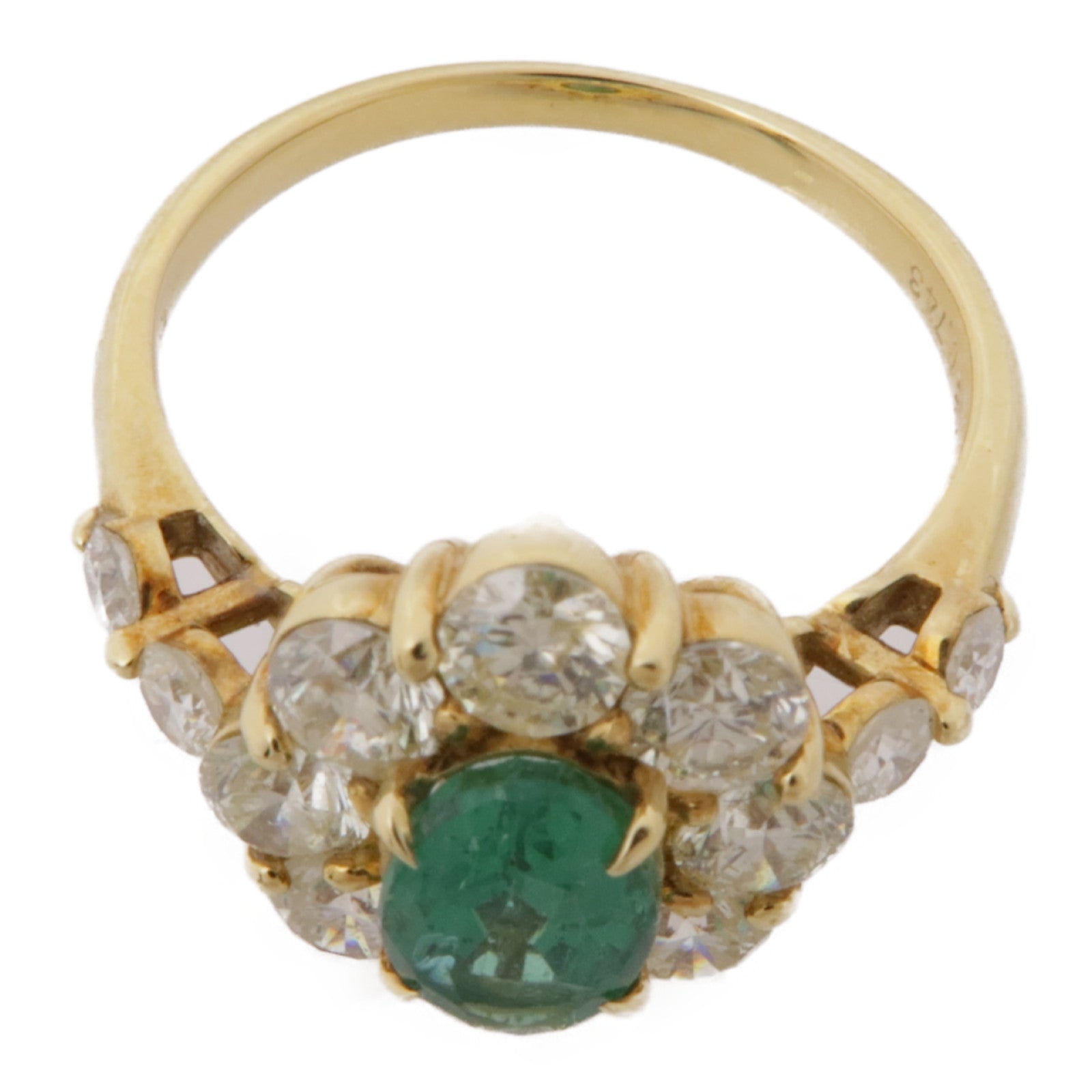 JEWELRY 【激減優惠】18K金Emerald/Diamond Ring綠寶石/鑽石戒指US#5.25