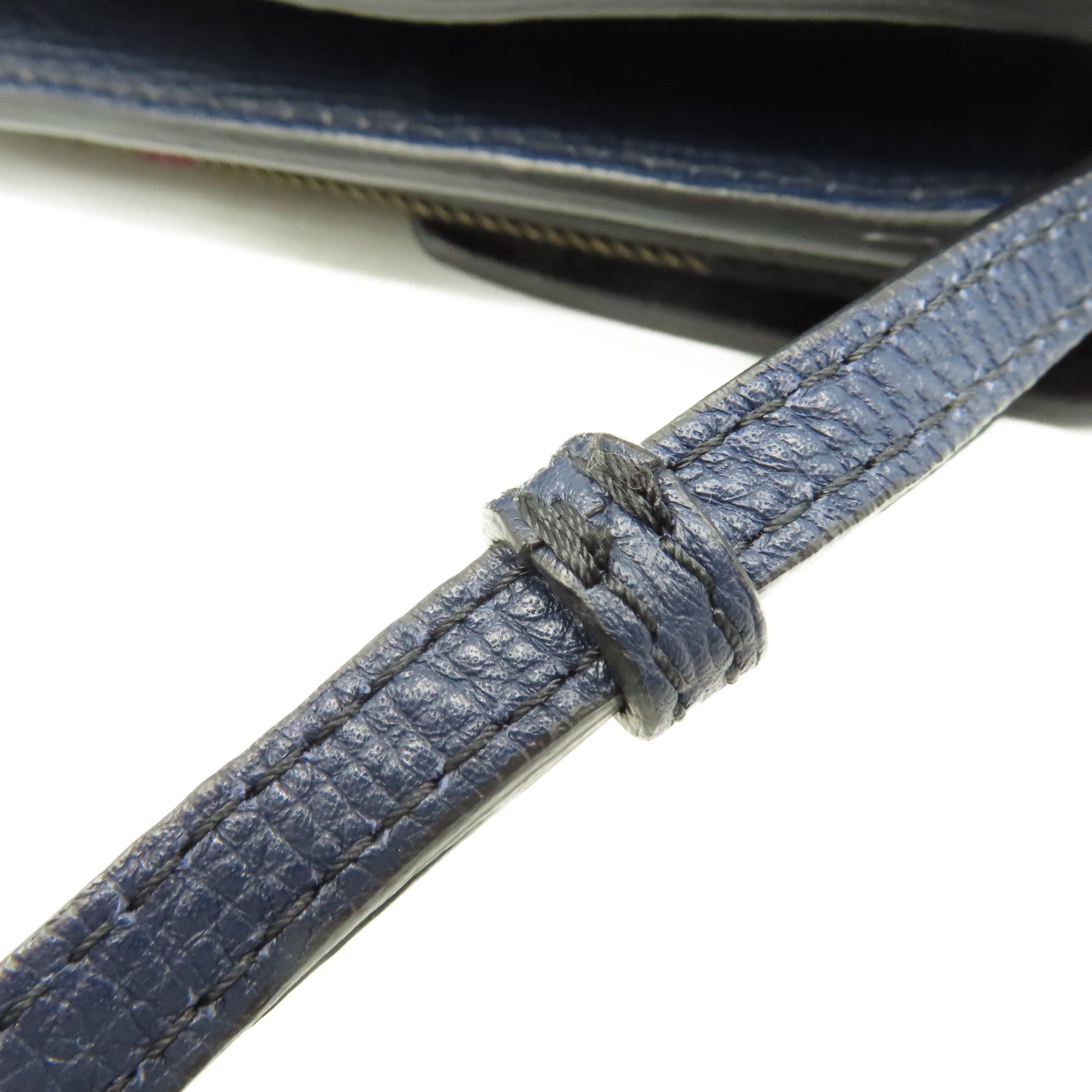 BURBERRY 牛皮皮革/帆布Shoulder Bag金扣肩背袋藍色/啡色