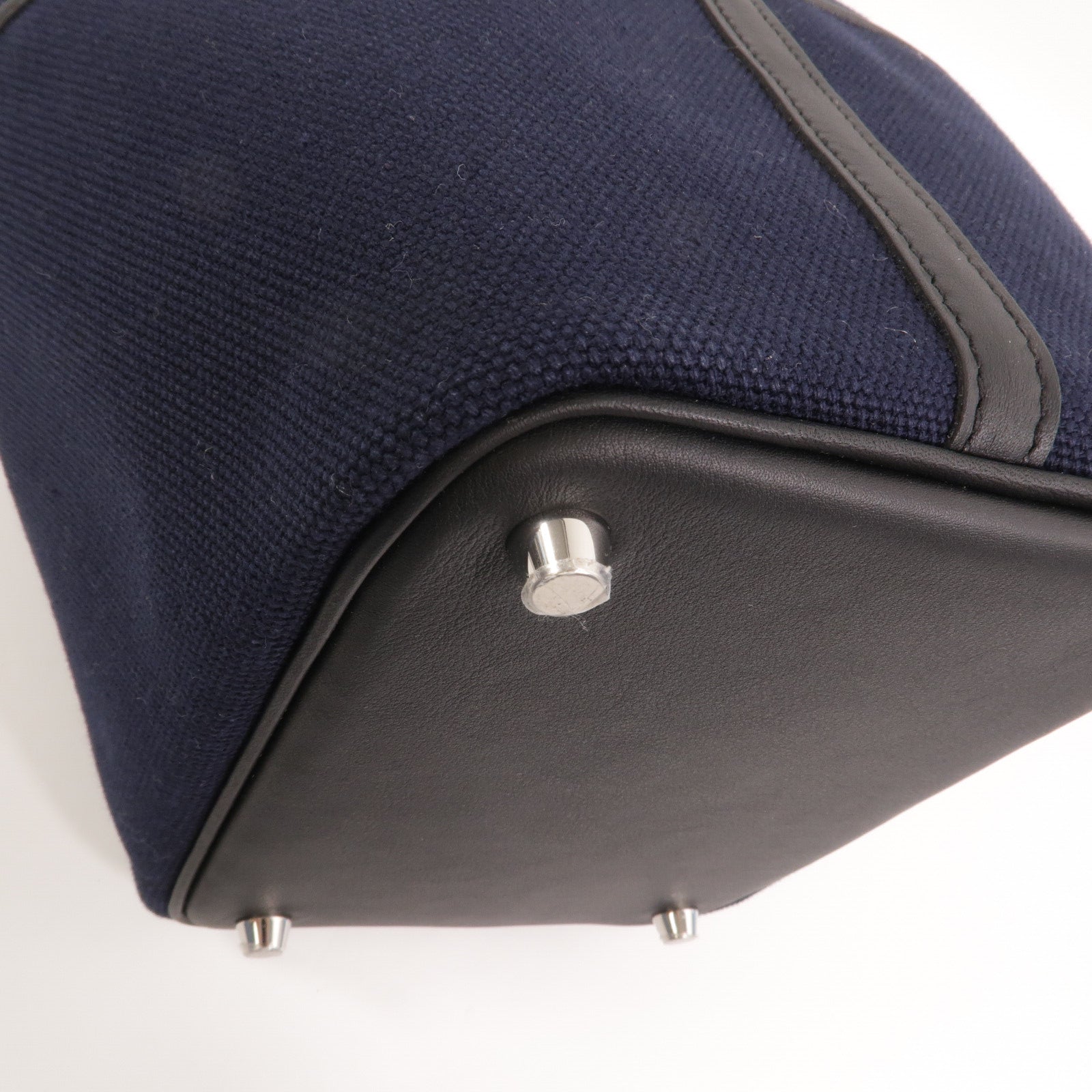 HERMES 帆布Picotin PM手提袋Noir/Caban