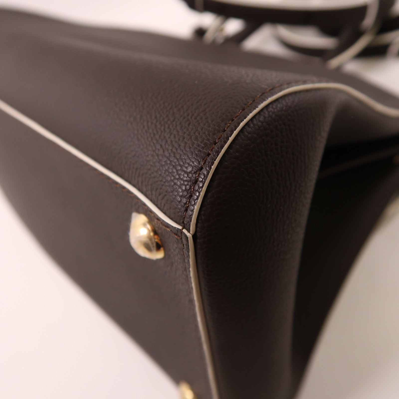 Delvaux 牛皮皮革Briliant East&West金扣手挽肩背兩用袋