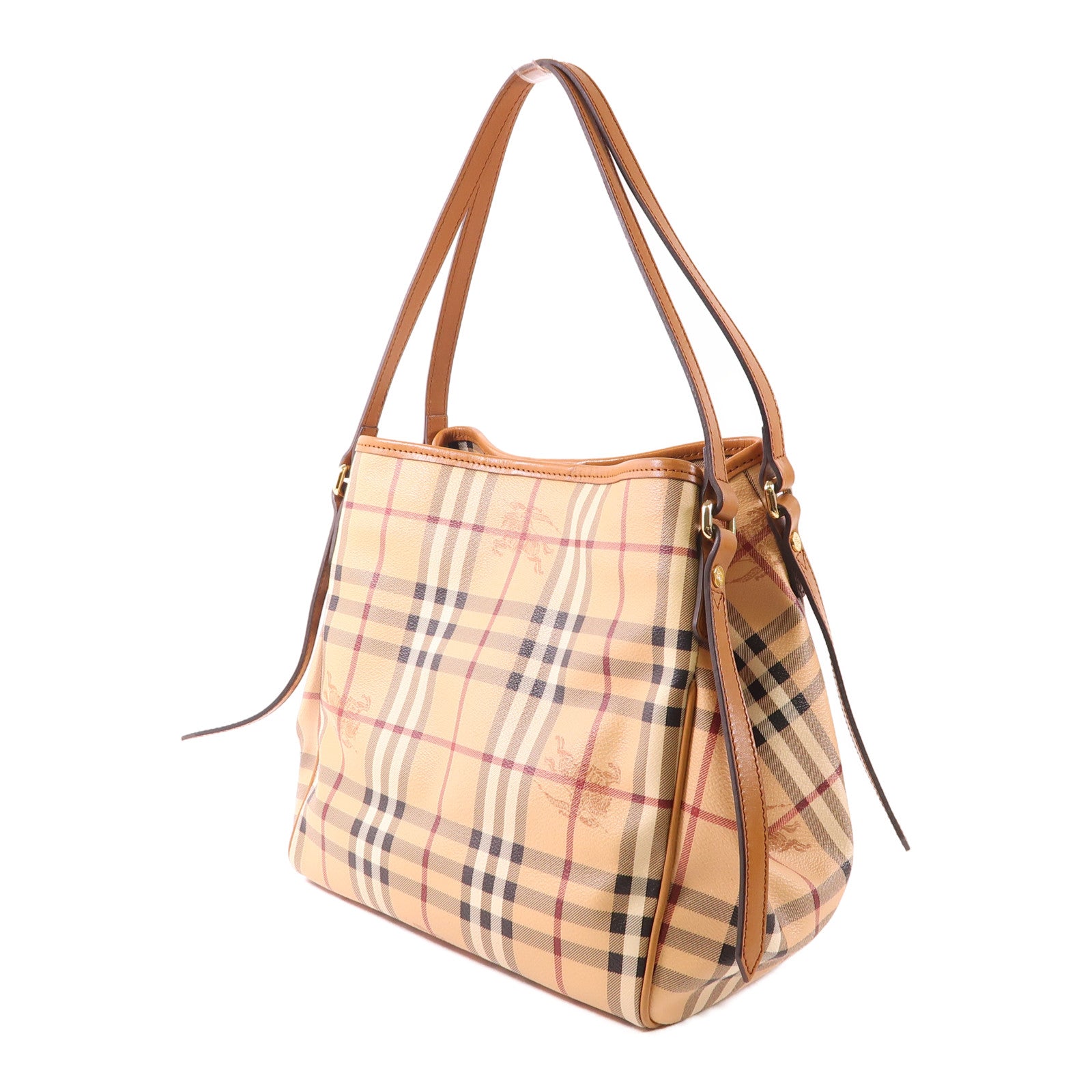 BURBERRY 塗層帆布Tote Bag金扣肩背袋