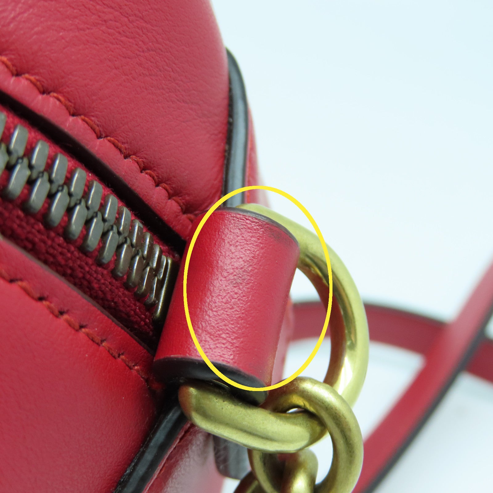 GUCCI 牛皮皮革Shoulder Bag金扣肩背袋红色