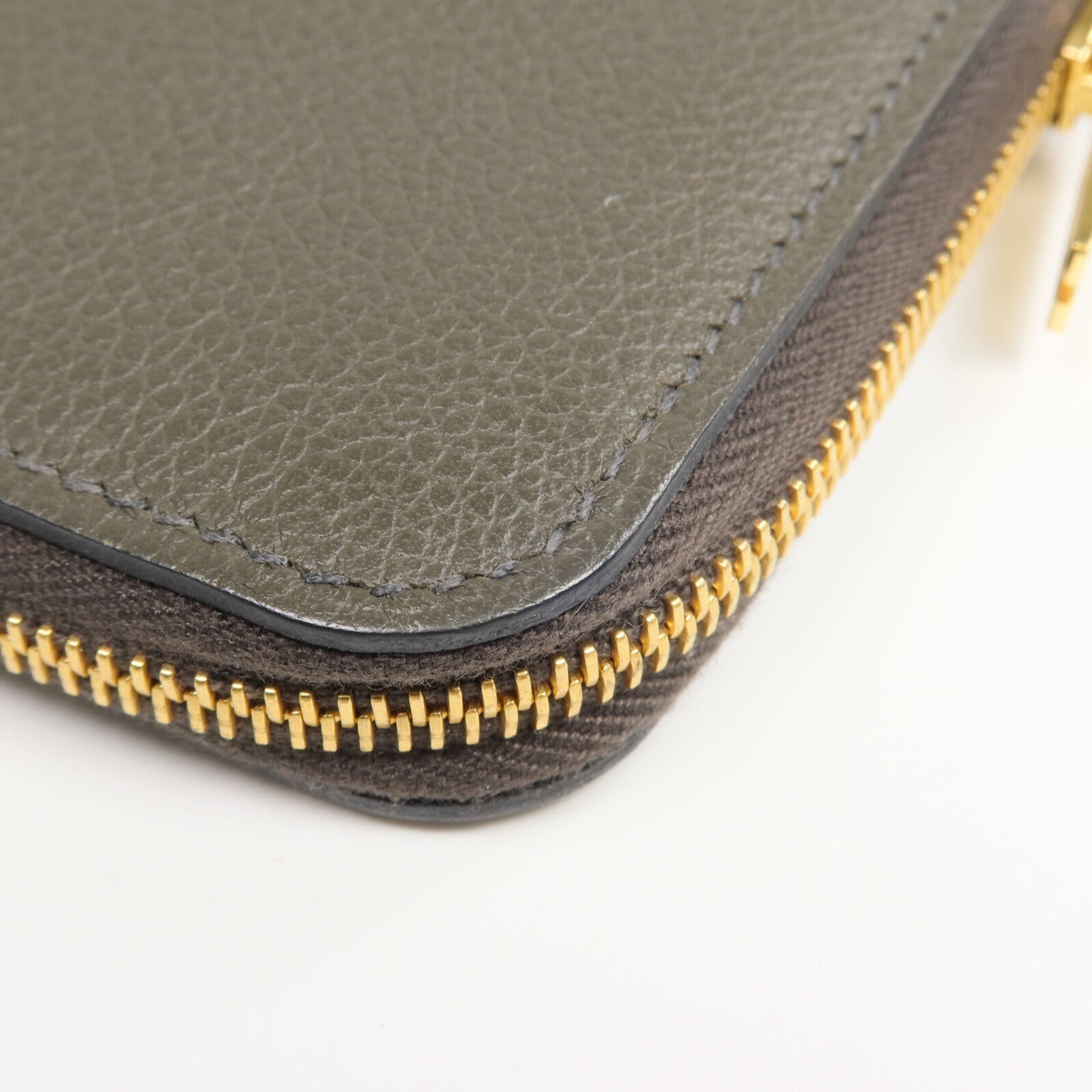 HERMES Evercolor皮革Zipengo H Compact Card Case卡片套Vert de Gris