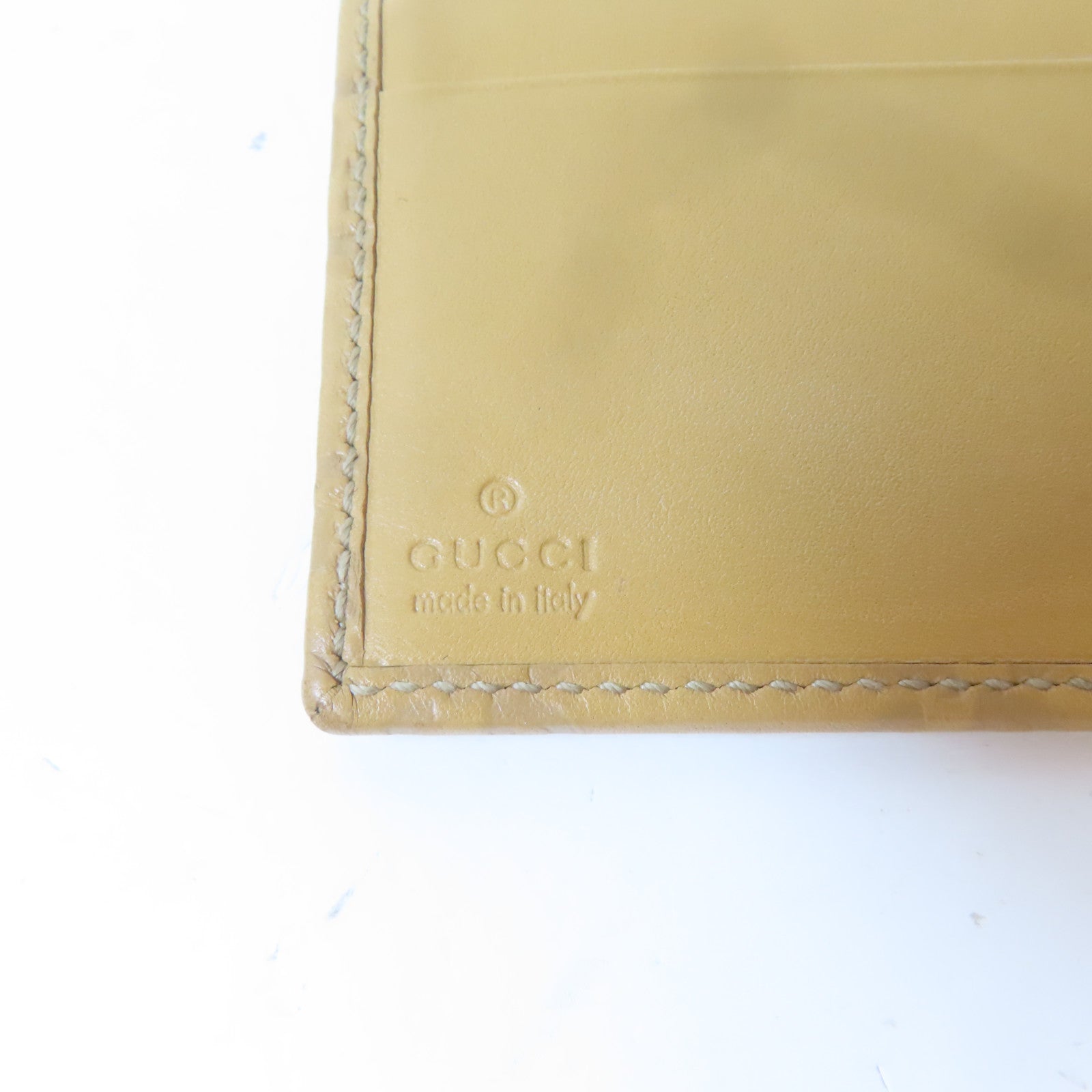 GUCCI 牛皮皮革Bifold Wallet金扣錢包啡色