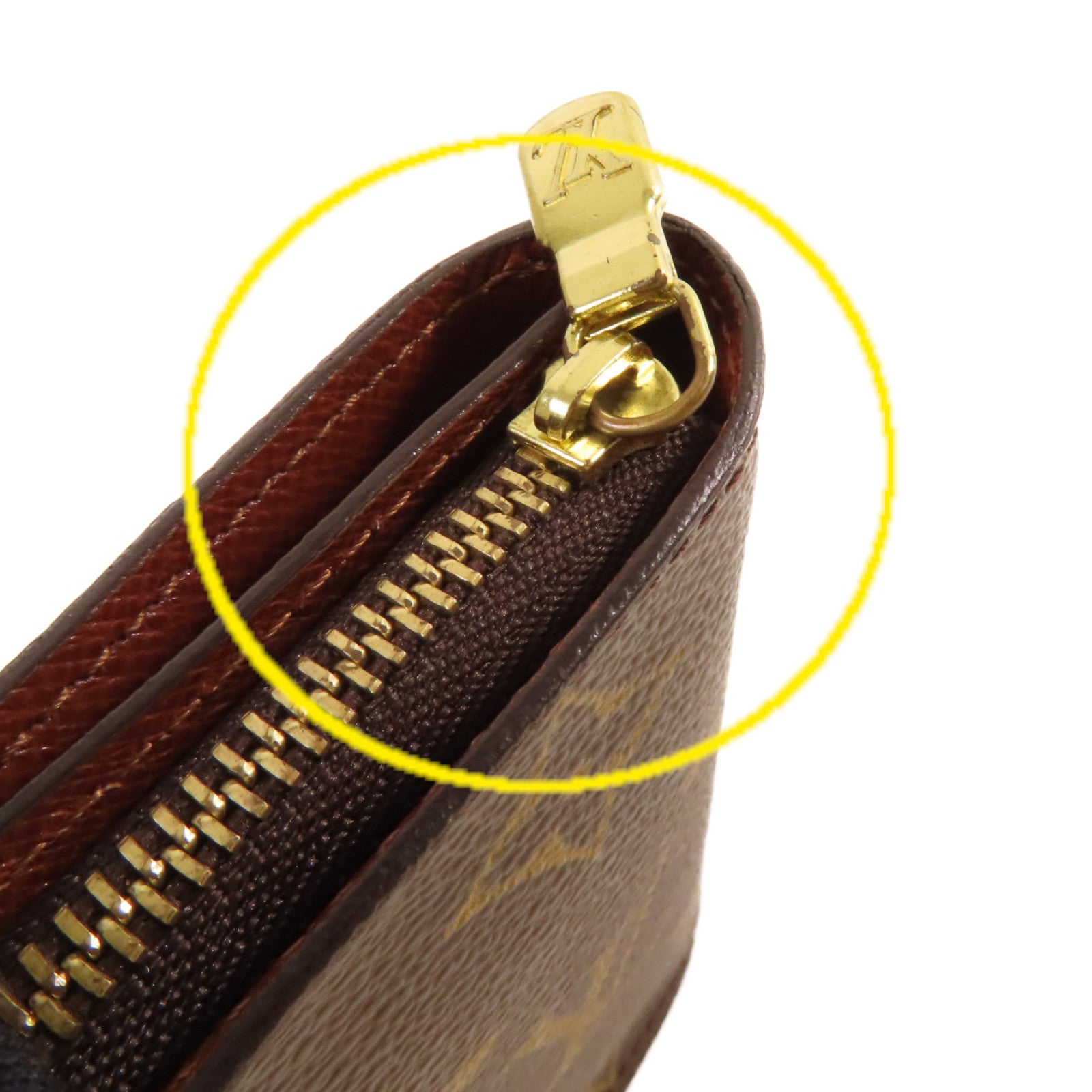 LOUIS VUITTON Monogram Compact Zip Wallet金扣錢包啡色
