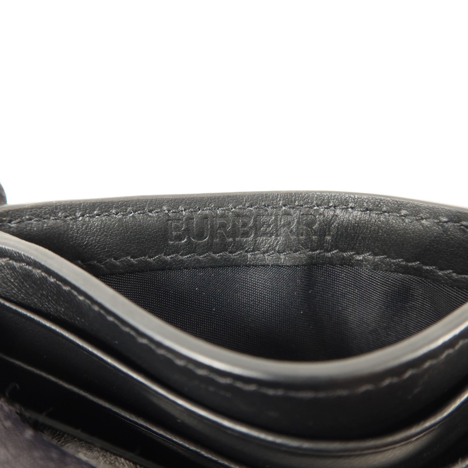 BURBERRY 牛皮皮革/塗層帆布Money Clip Card Case卡片套