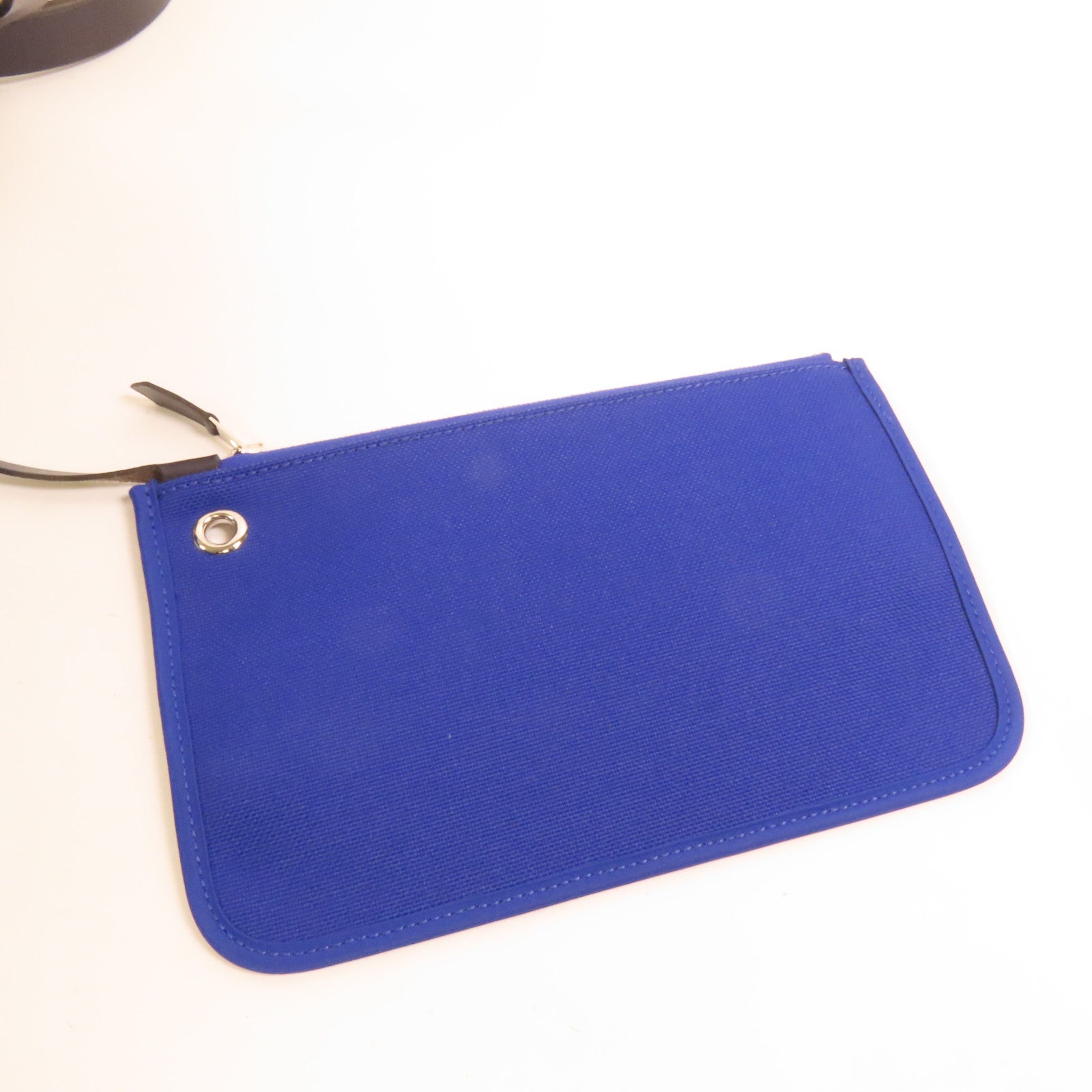 HERMES 帆布Herbag PM銀扣手挽肩背兩用袋Blue Electrique