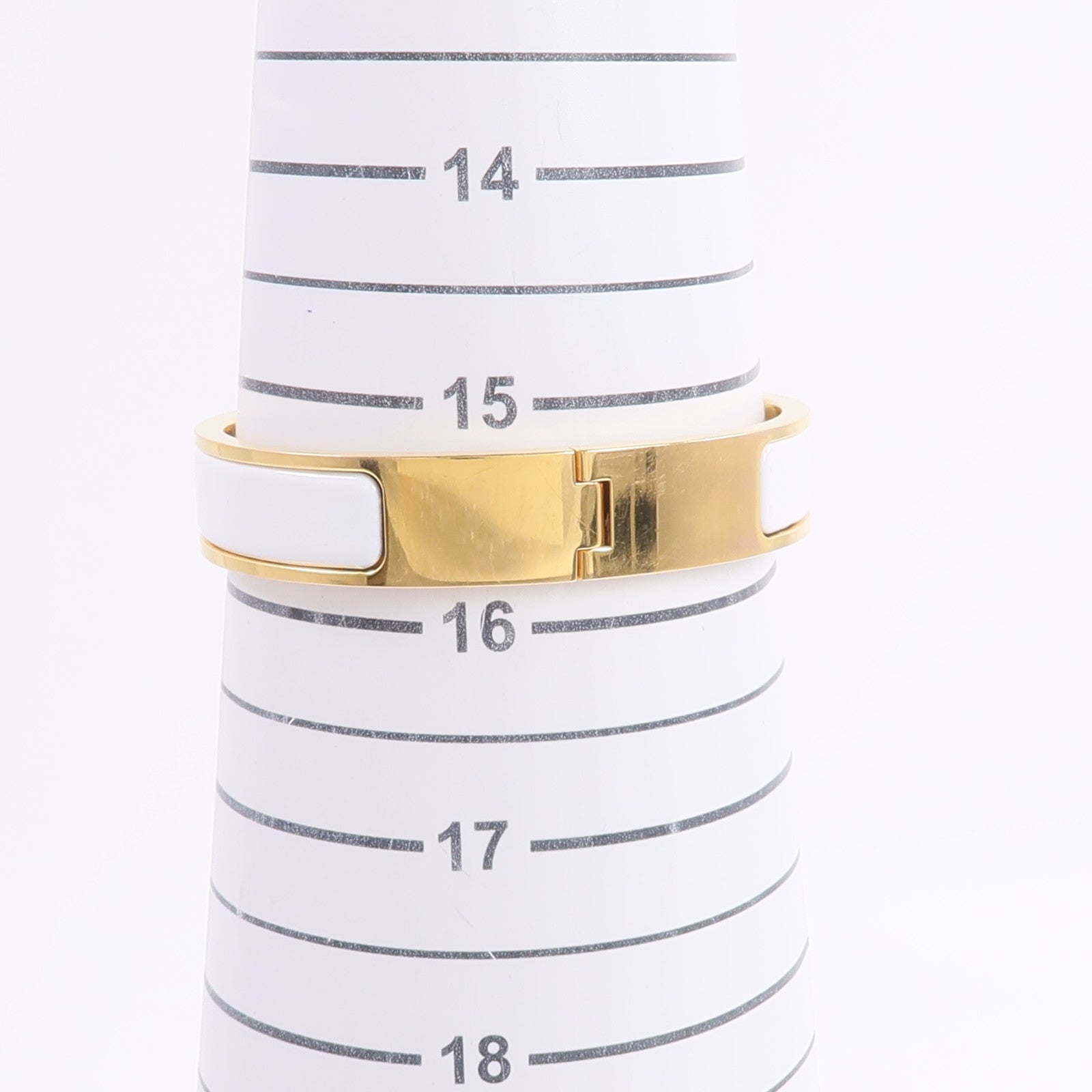 HERMES 金屬/琺瑯Clic H Bracelet手鐲Blanc