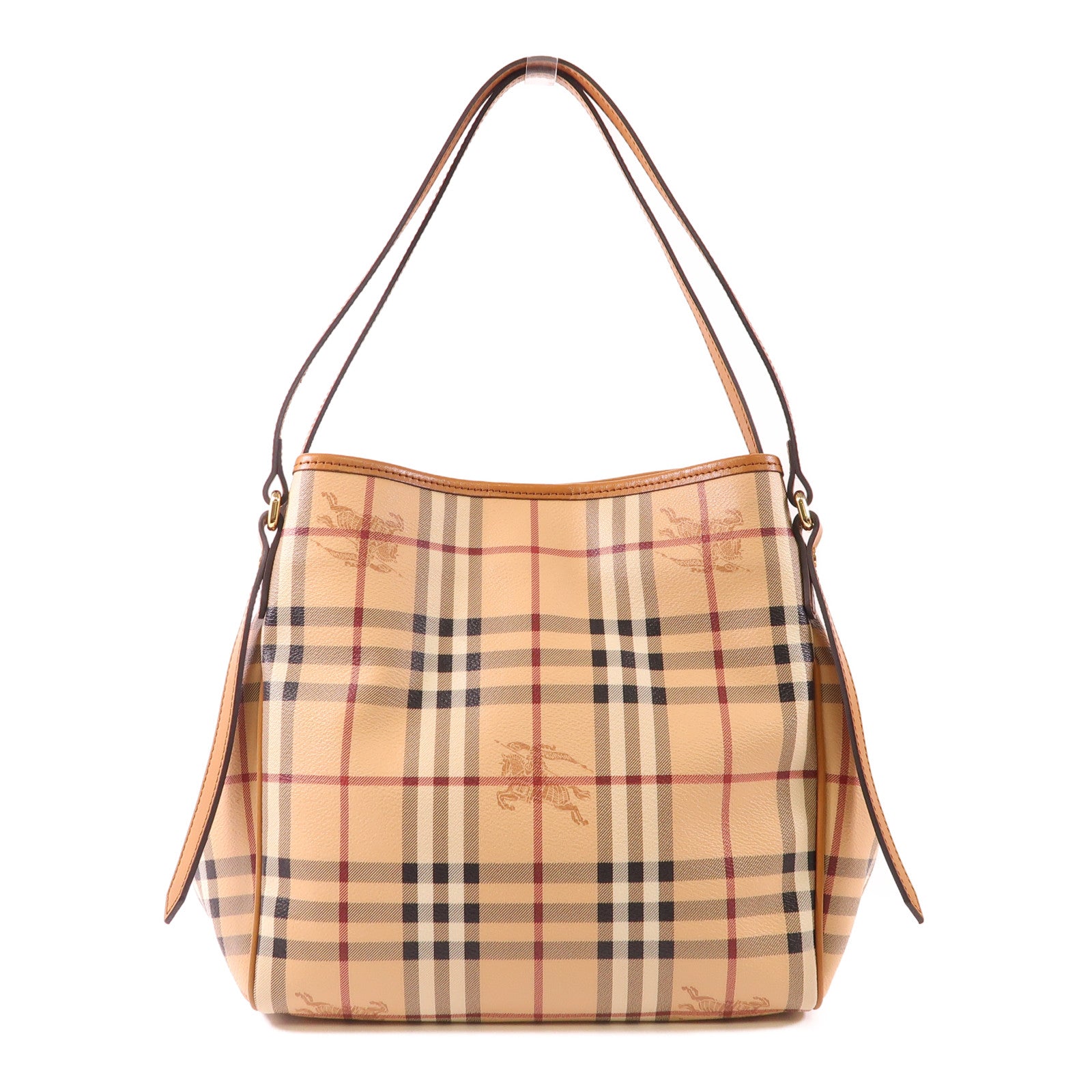BURBERRY 塗層帆布Tote Bag金扣肩背袋