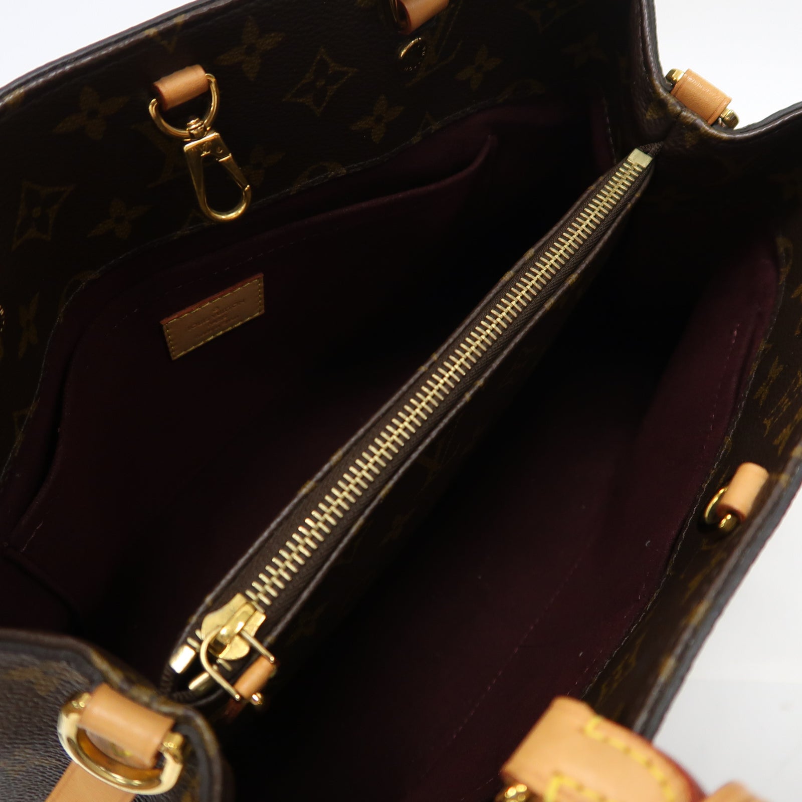 LOUIS VUITTON Monogram Montaigne MM金扣手挽肩背兩用袋啡色