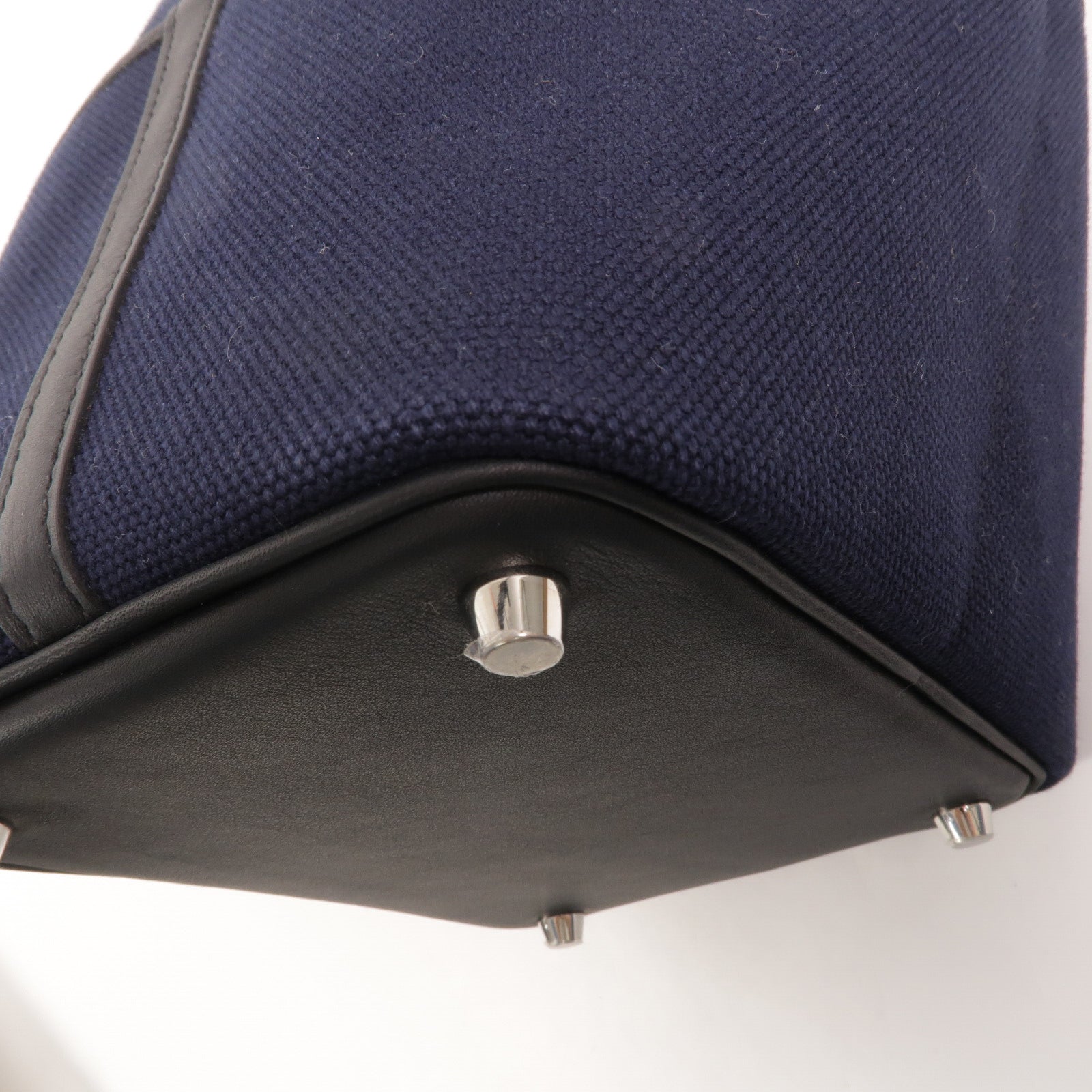 HERMES 帆布Picotin PM手提袋Noir/Caban