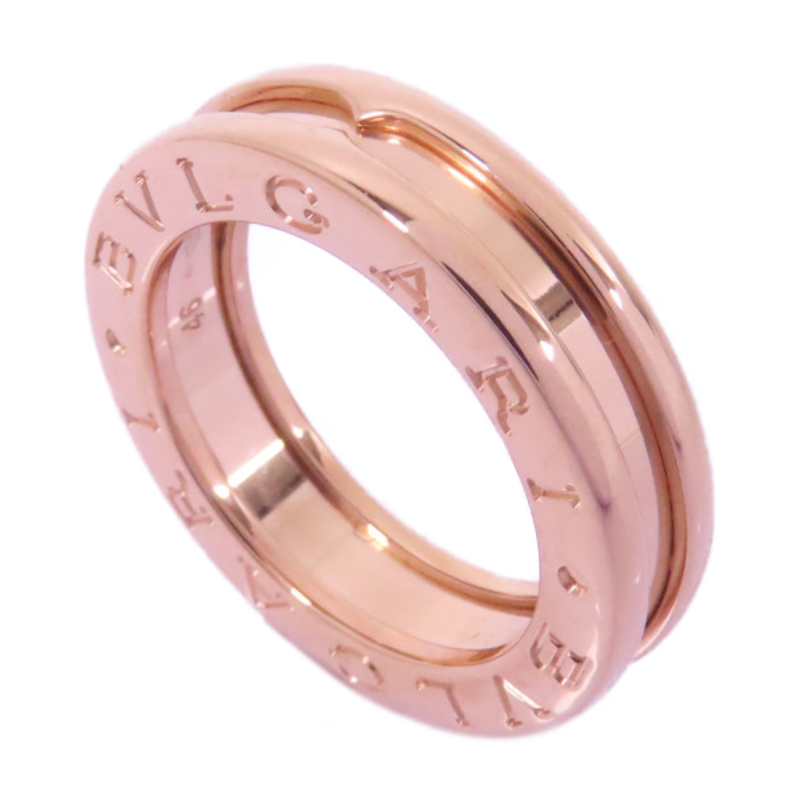 BVLGARI 18K玫瑰金B-zero1戒指US#3.75/Bvlgari#46