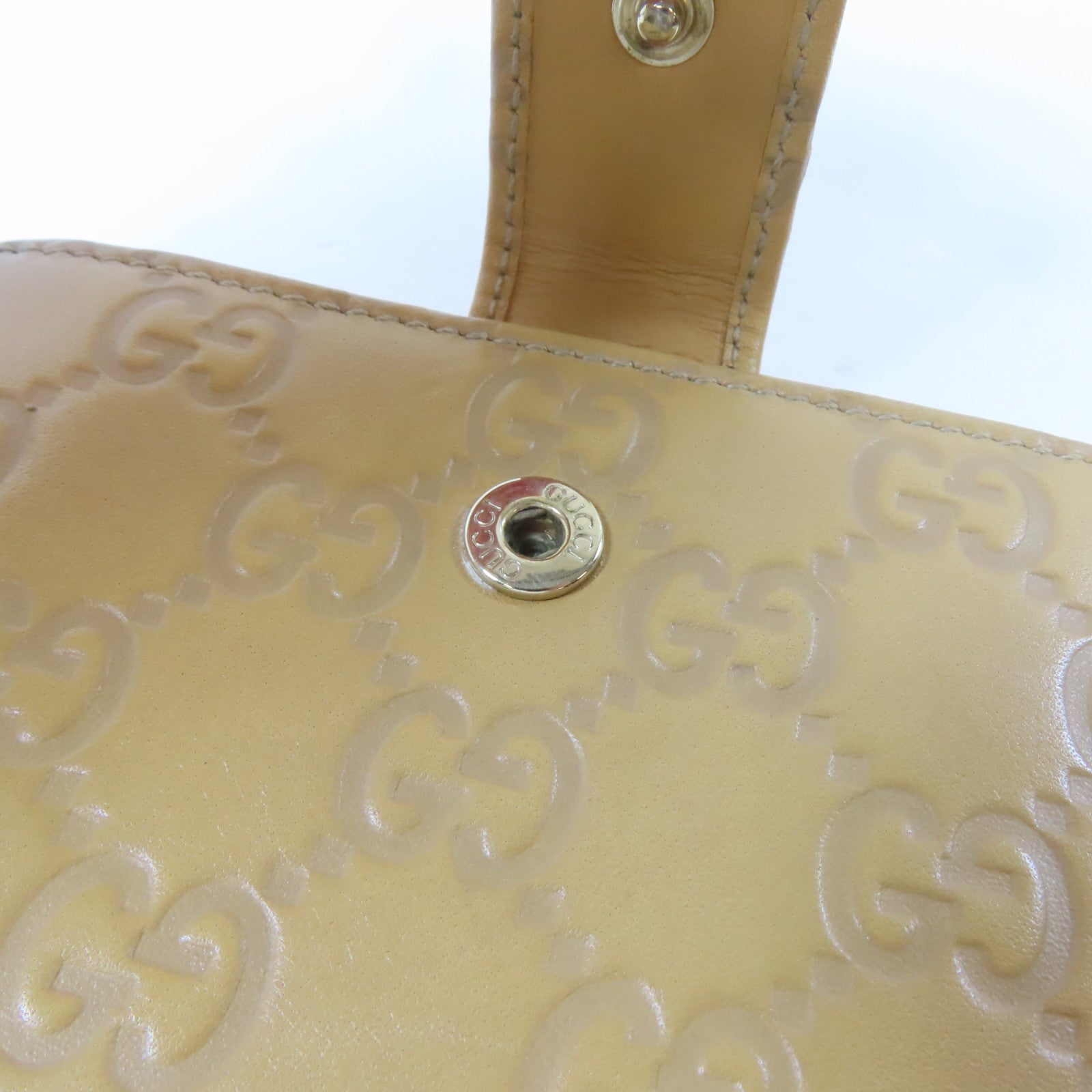 GUCCI 牛皮皮革Bifold Wallet金扣錢包啡色