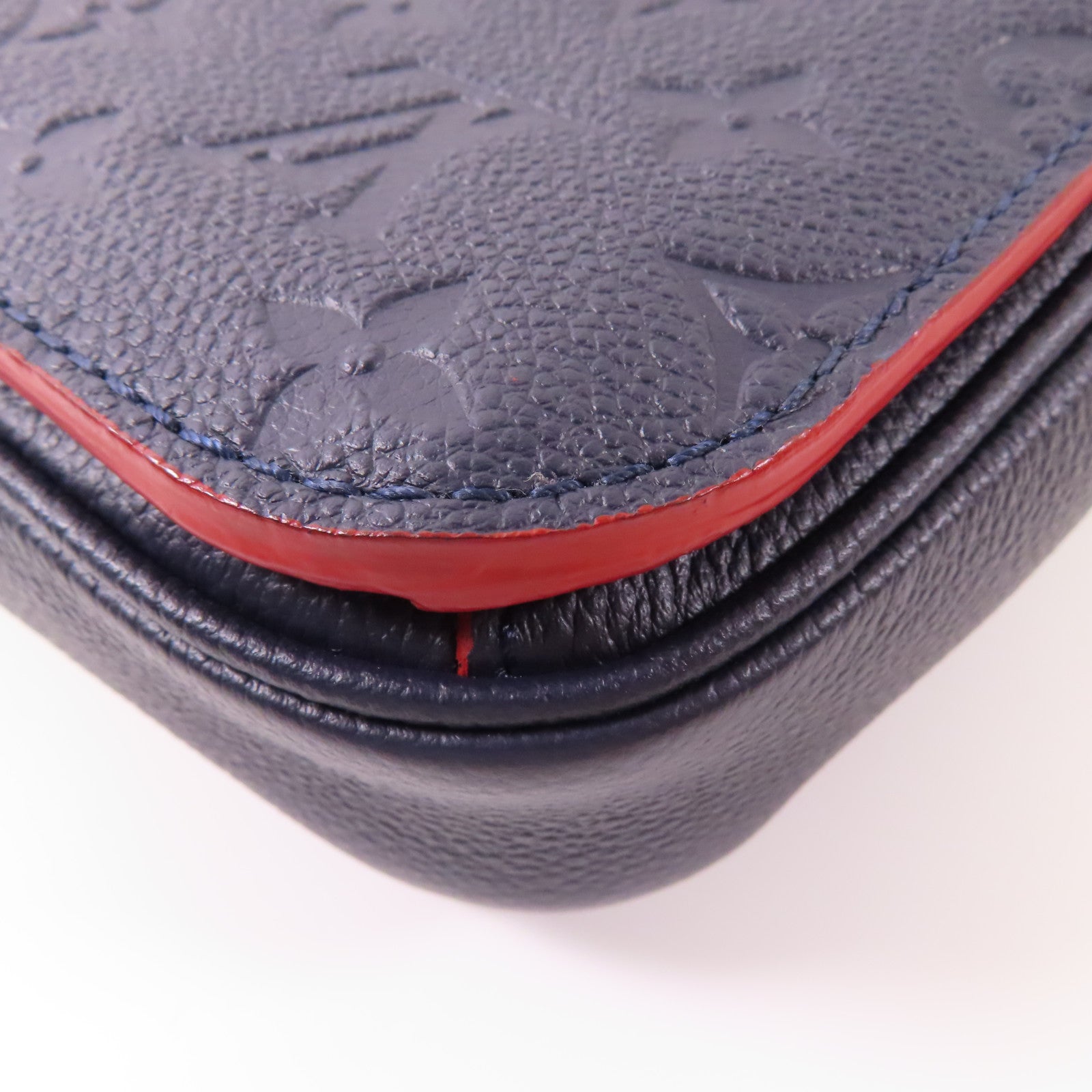 LOUIS VUITTON Monogram Empreinte Pochette Metis金扣手挽肩背兩用袋深藍色