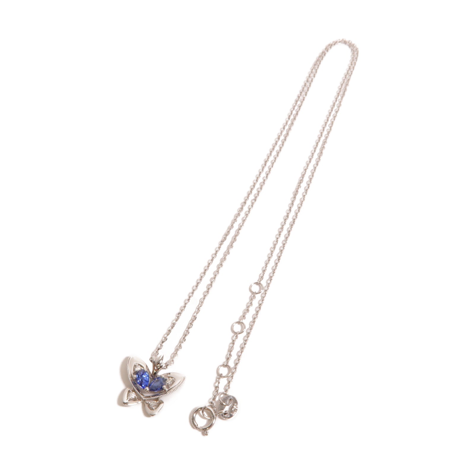 JEWELRY 【激減優惠】18K白金Diamond Necklace鑽石項鏈藍色