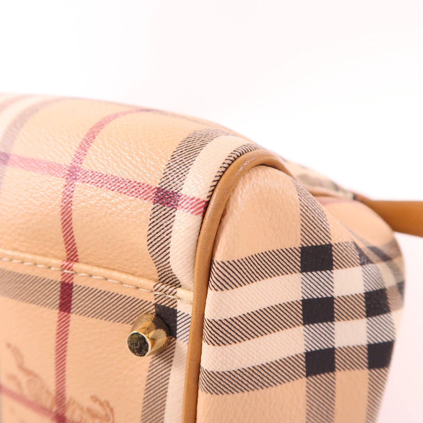 BURBERRY 塗層帆布Tote Bag金扣肩背袋