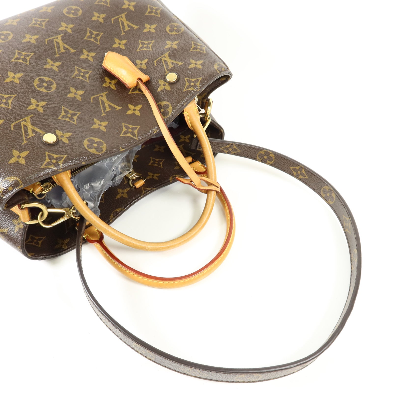 LOUIS VUITTON Monogram Montaigne MM金扣手挽肩背兩用袋