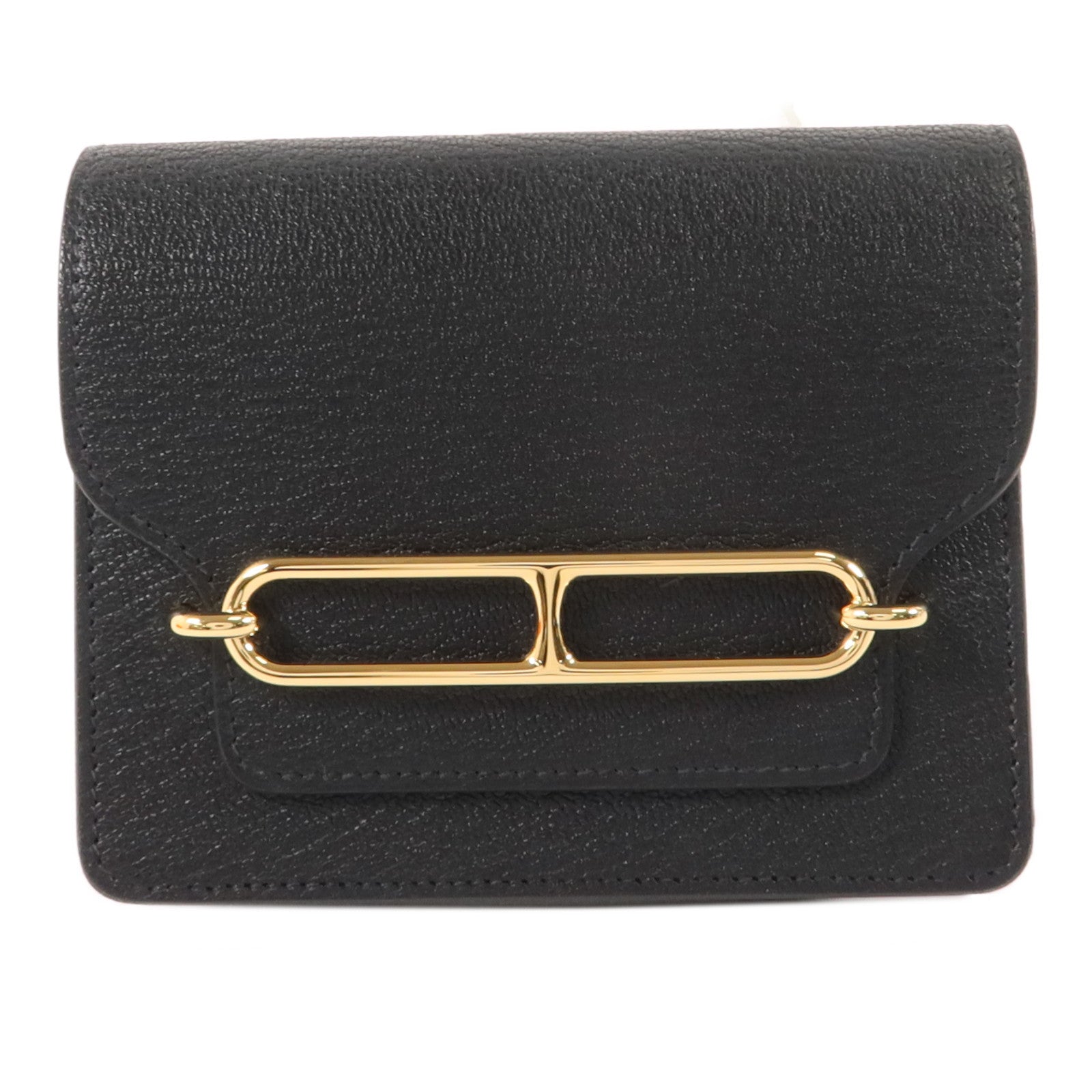 HERMES Chevre皮革Roulis Slim錢包Noir