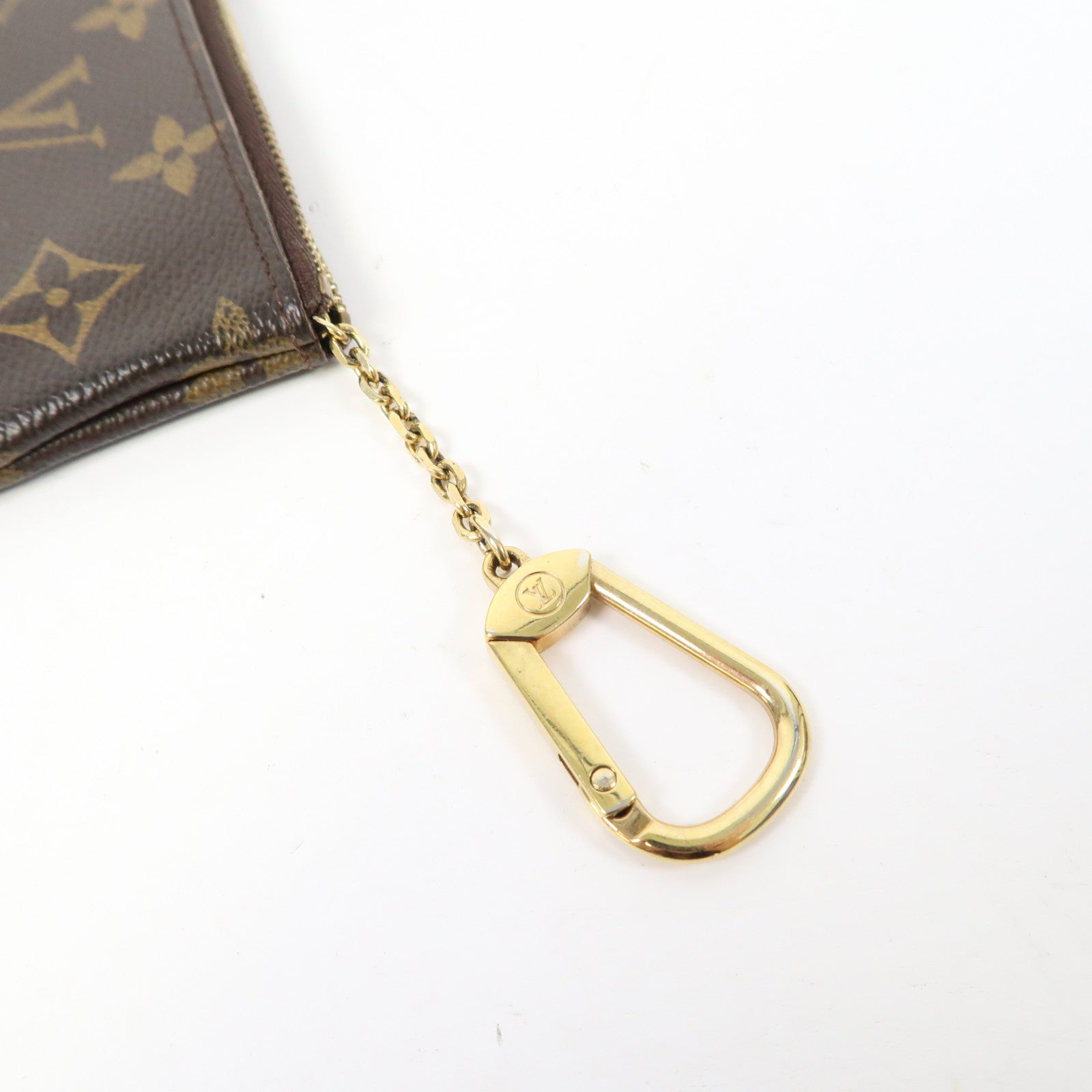 LOUIS VUITTON Monogram Coin Case金扣零錢包啡色