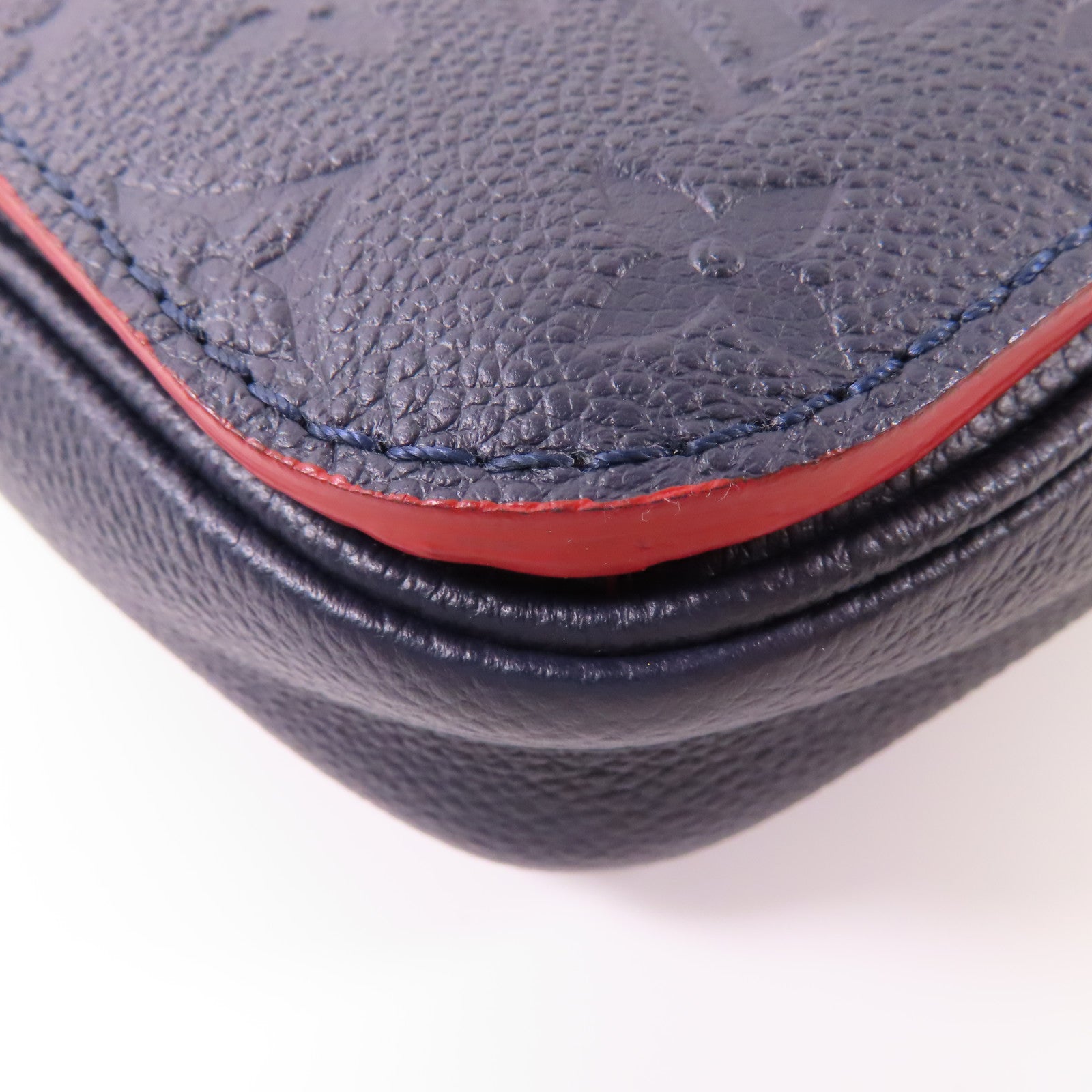 LOUIS VUITTON Monogram Empreinte Pochette Metis金扣手挽肩背兩用袋深藍色