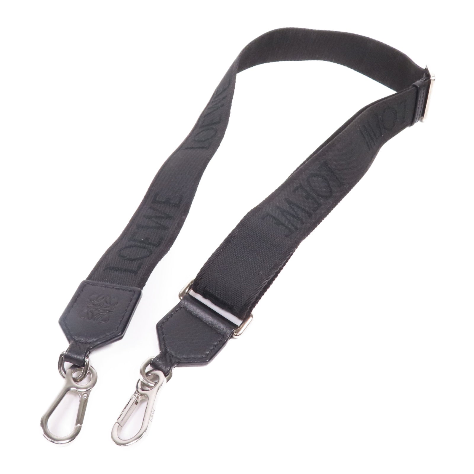 LOEWE 帆布Shoulder Strap銀扣肩帶