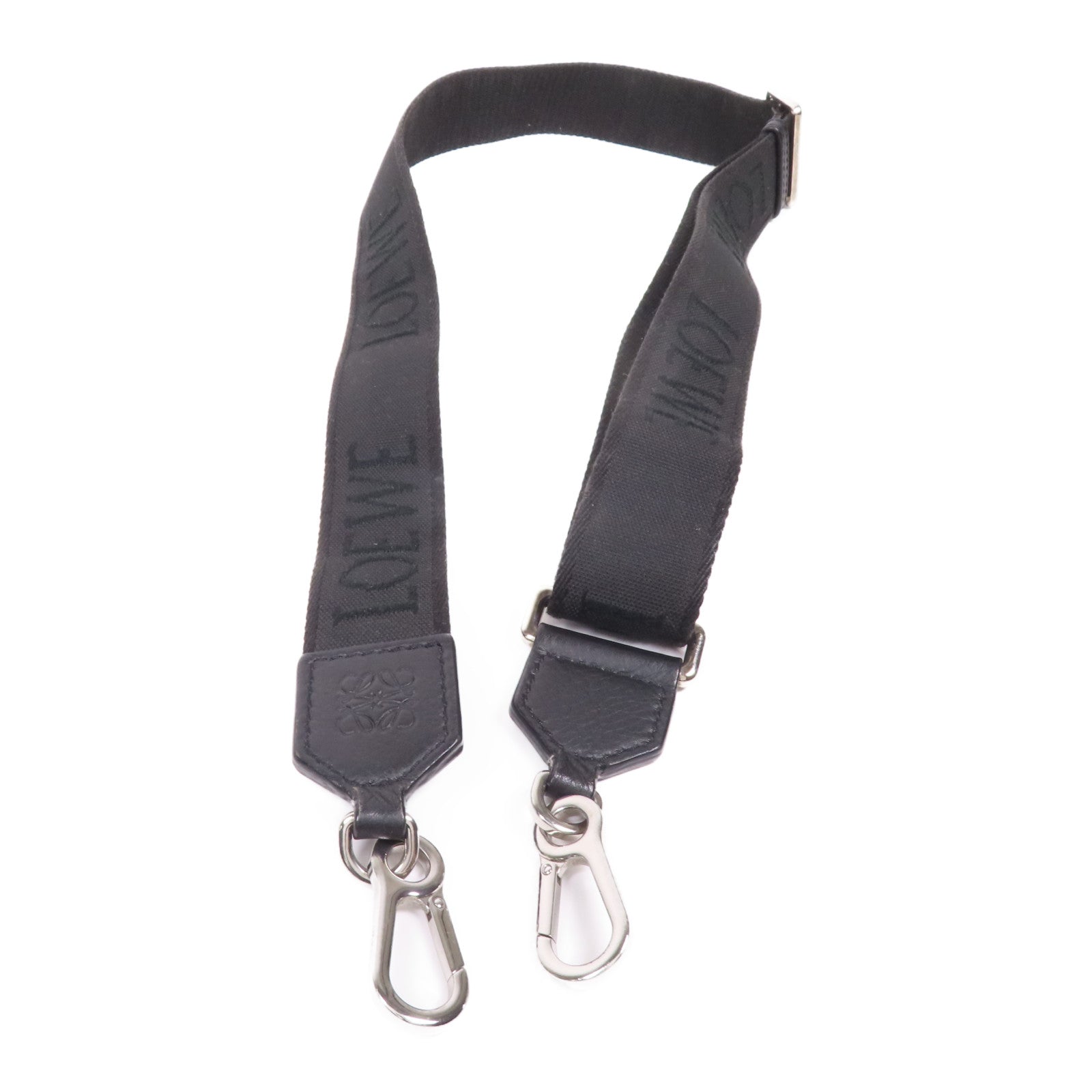 LOEWE 帆布Shoulder Strap銀扣肩帶