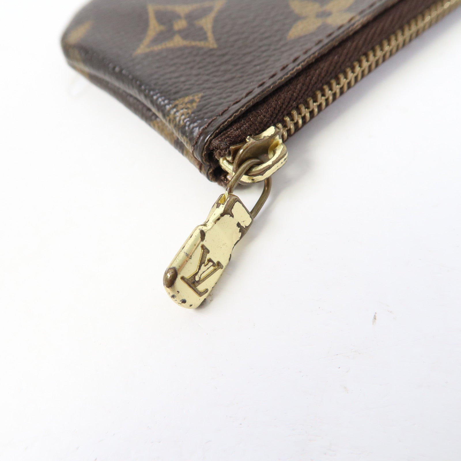 LOUIS VUITTON Monogram Coin Case金扣零錢包啡色