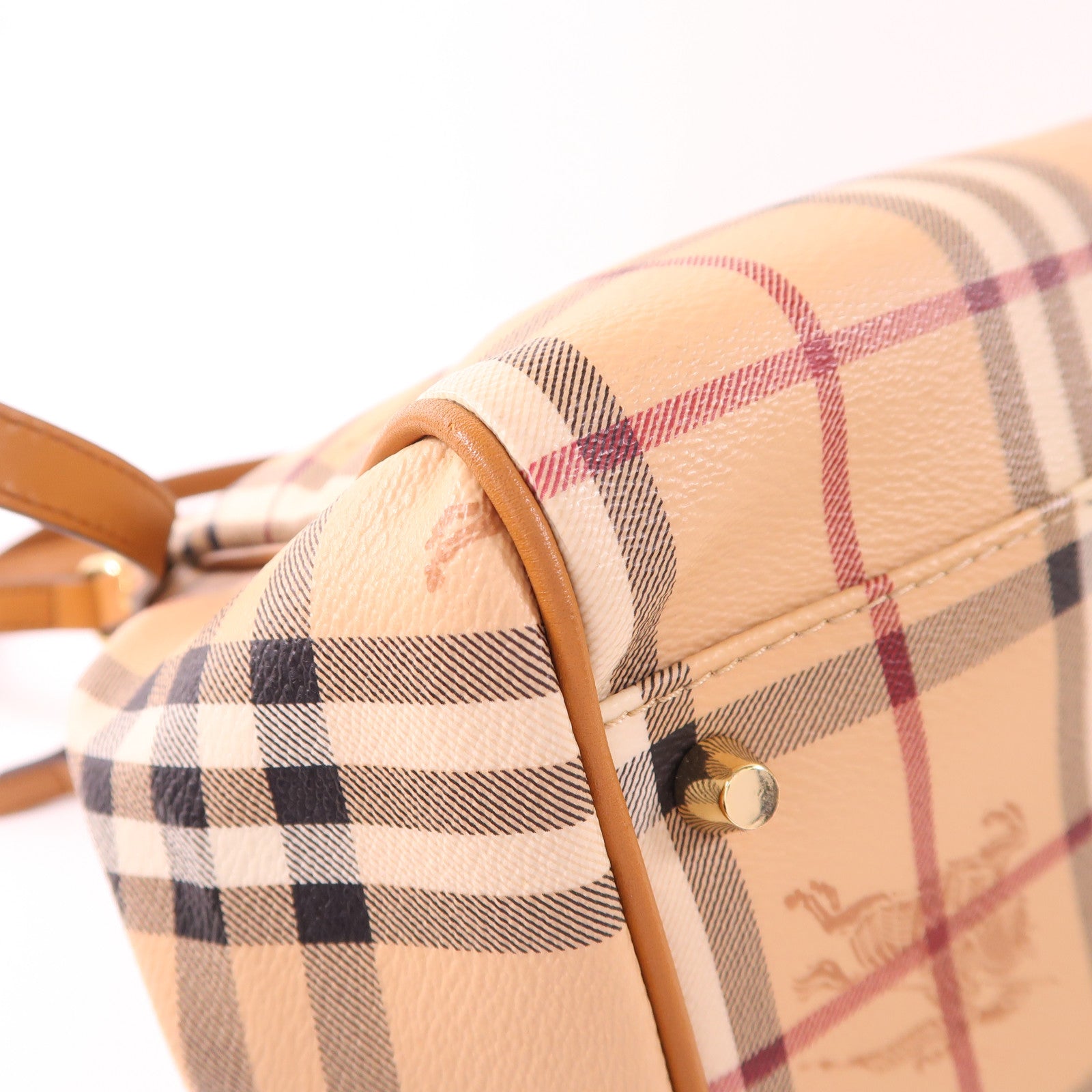 BURBERRY 塗層帆布Tote Bag金扣肩背袋
