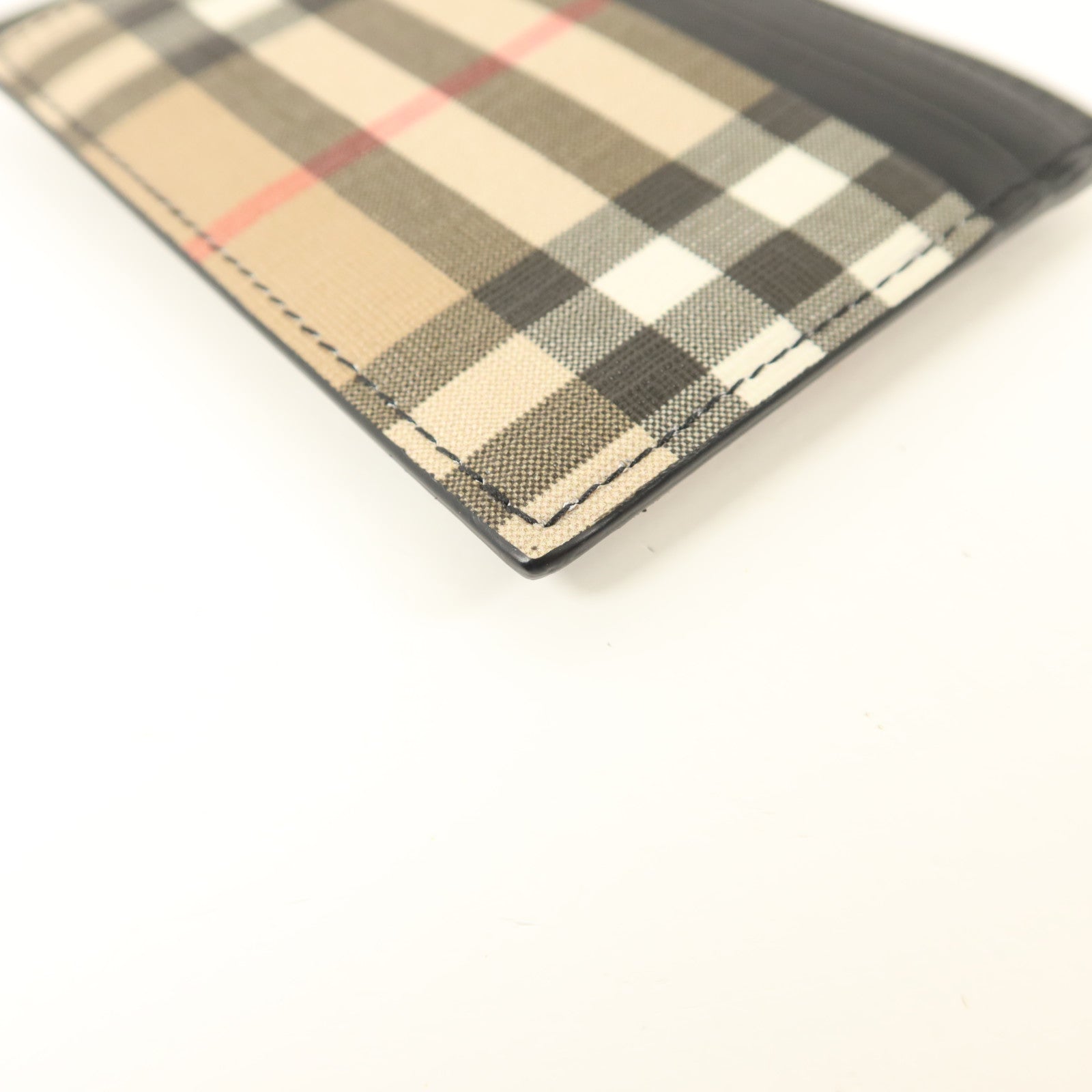 BURBERRY 牛皮皮革/塗層帆布Money Clip Card Case卡片套