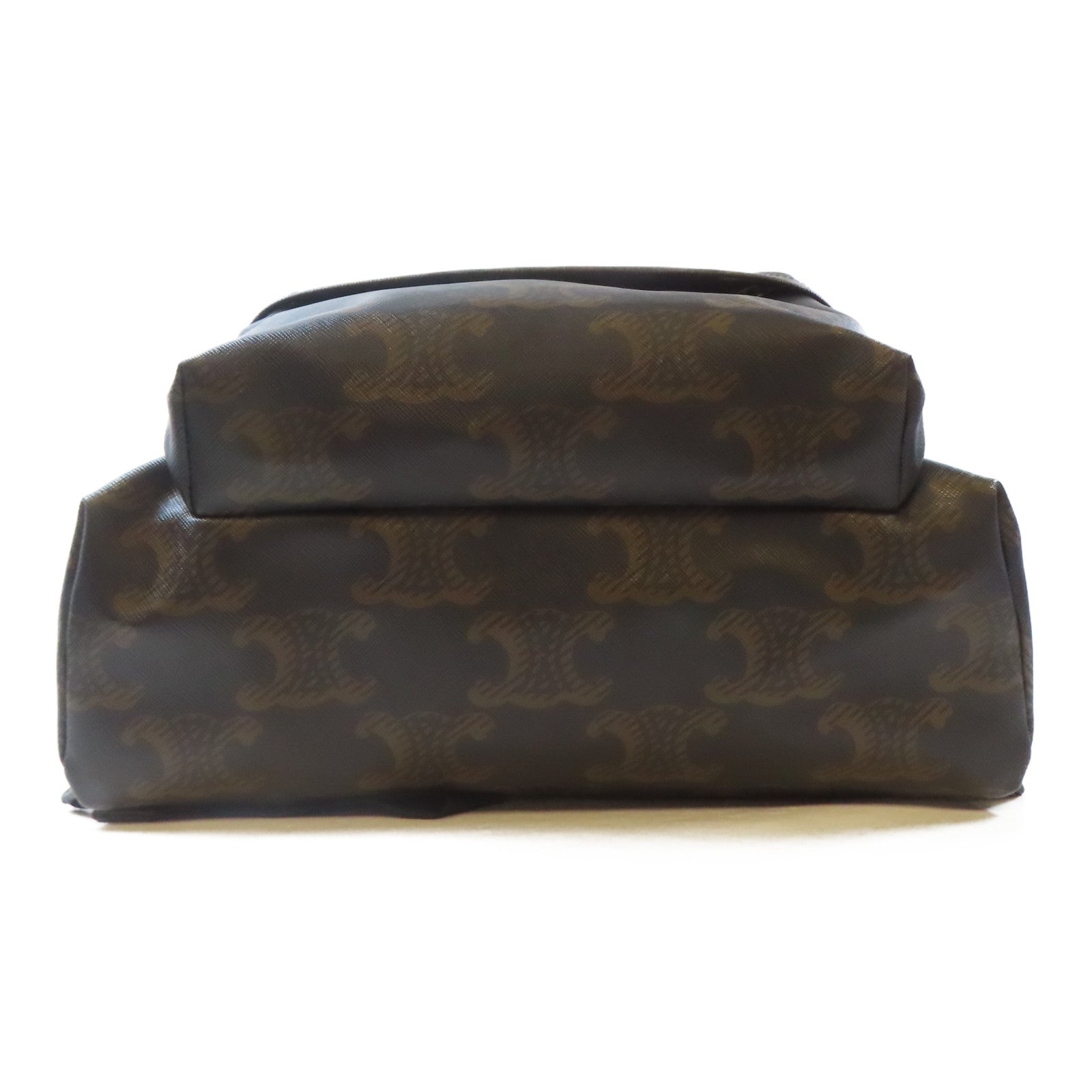 CELINE 塗層帆布Triomphe Backpack銀扣背包啡色