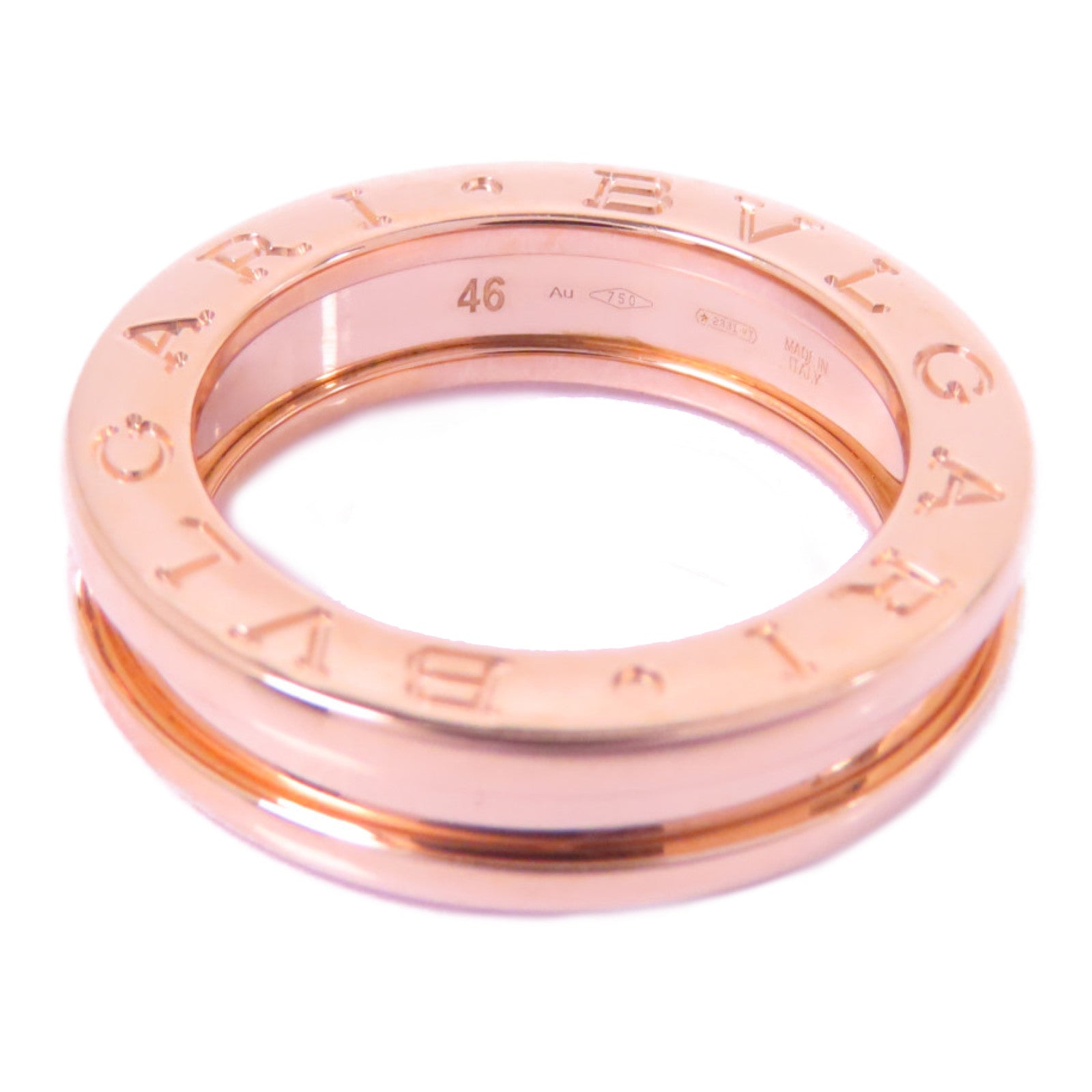 BVLGARI 18K玫瑰金B-zero1戒指US#3.75/Bvlgari#46