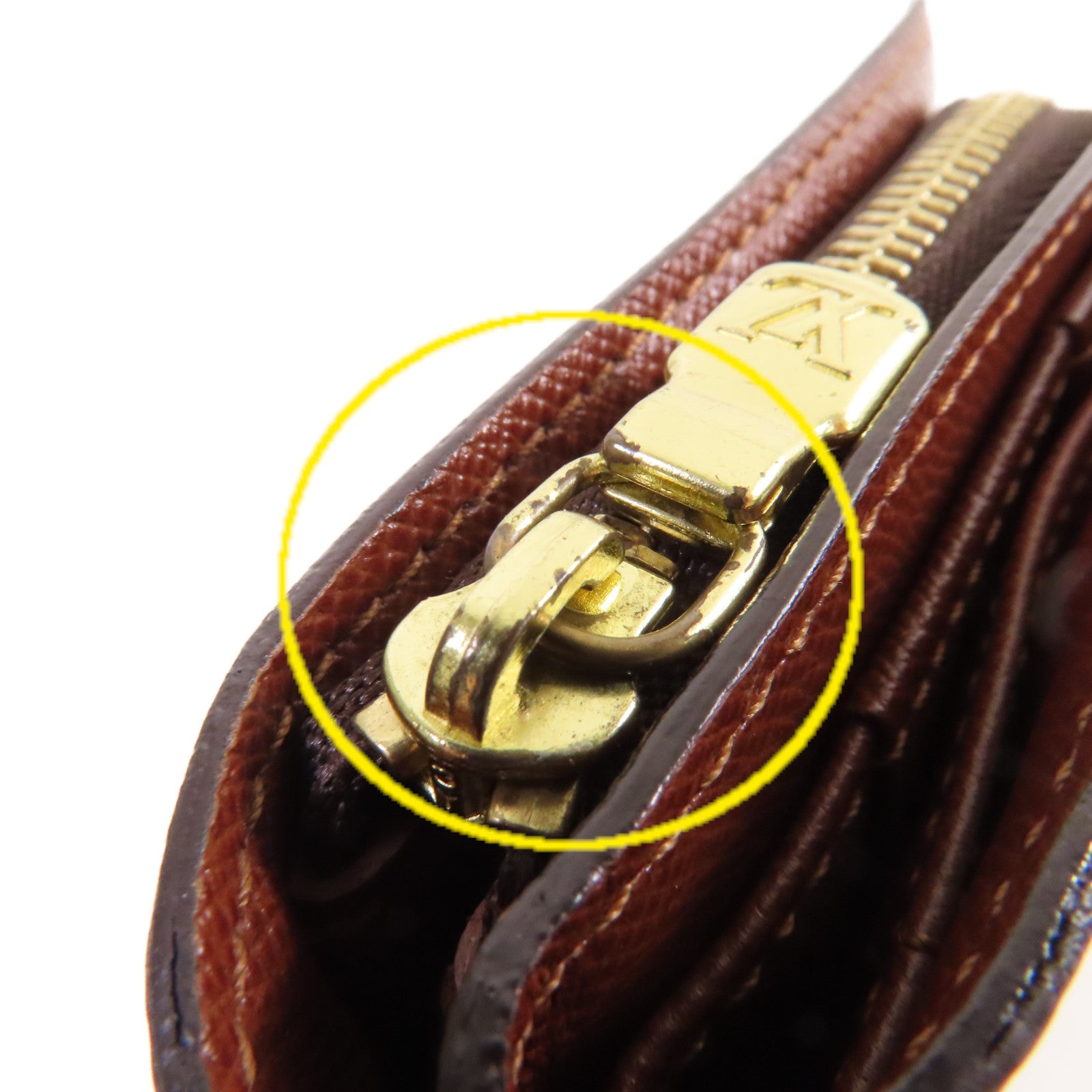 LOUIS VUITTON Monogram Compact Zip Wallet金扣錢包啡色