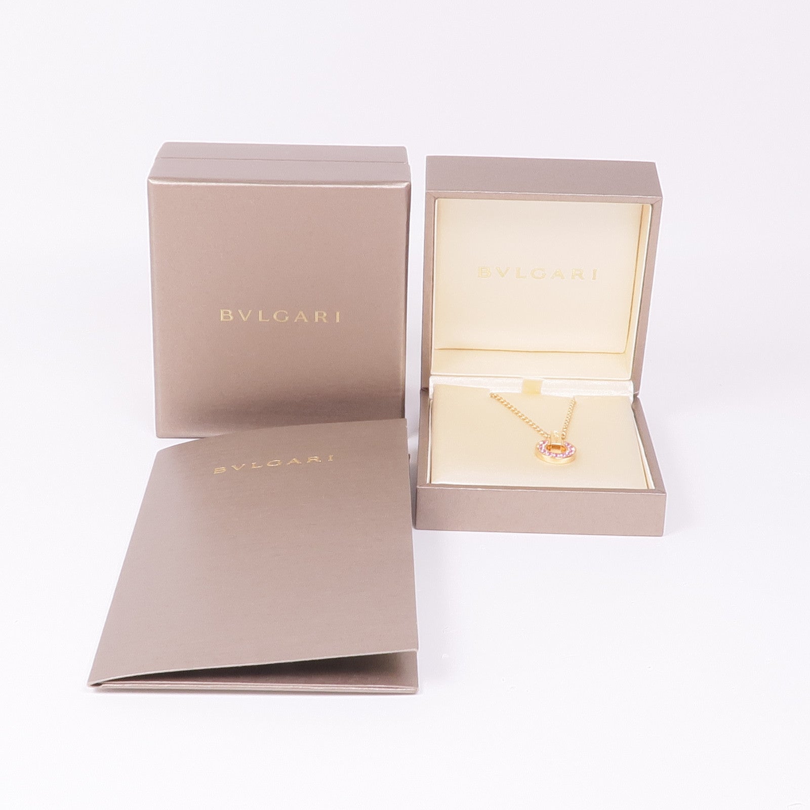 BVLGARI Essential Necklace 360053 Pink Sapphire 18K Pink Gold