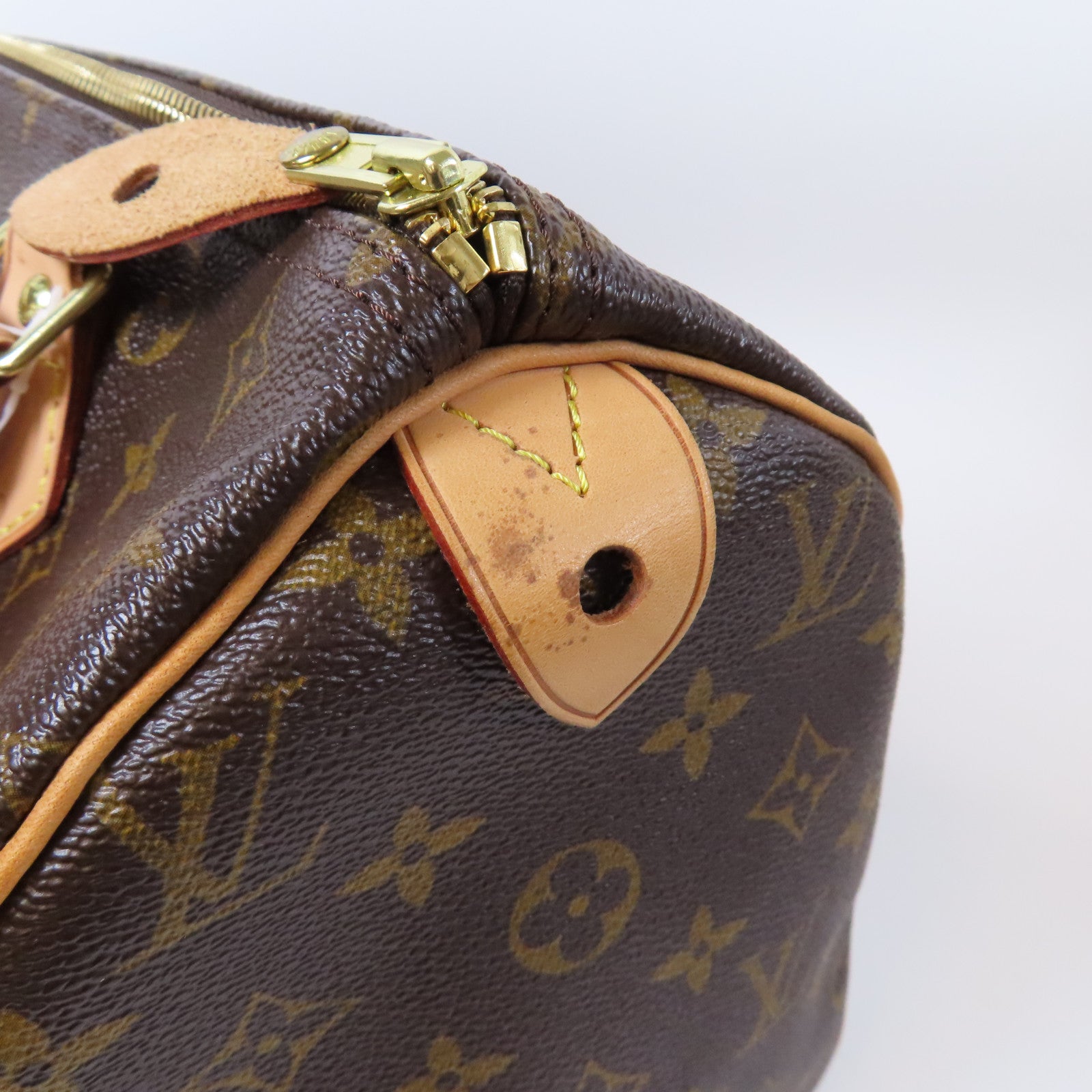LOUIS VUITTON Monogram Speedy 30金扣手挽袋啡色
